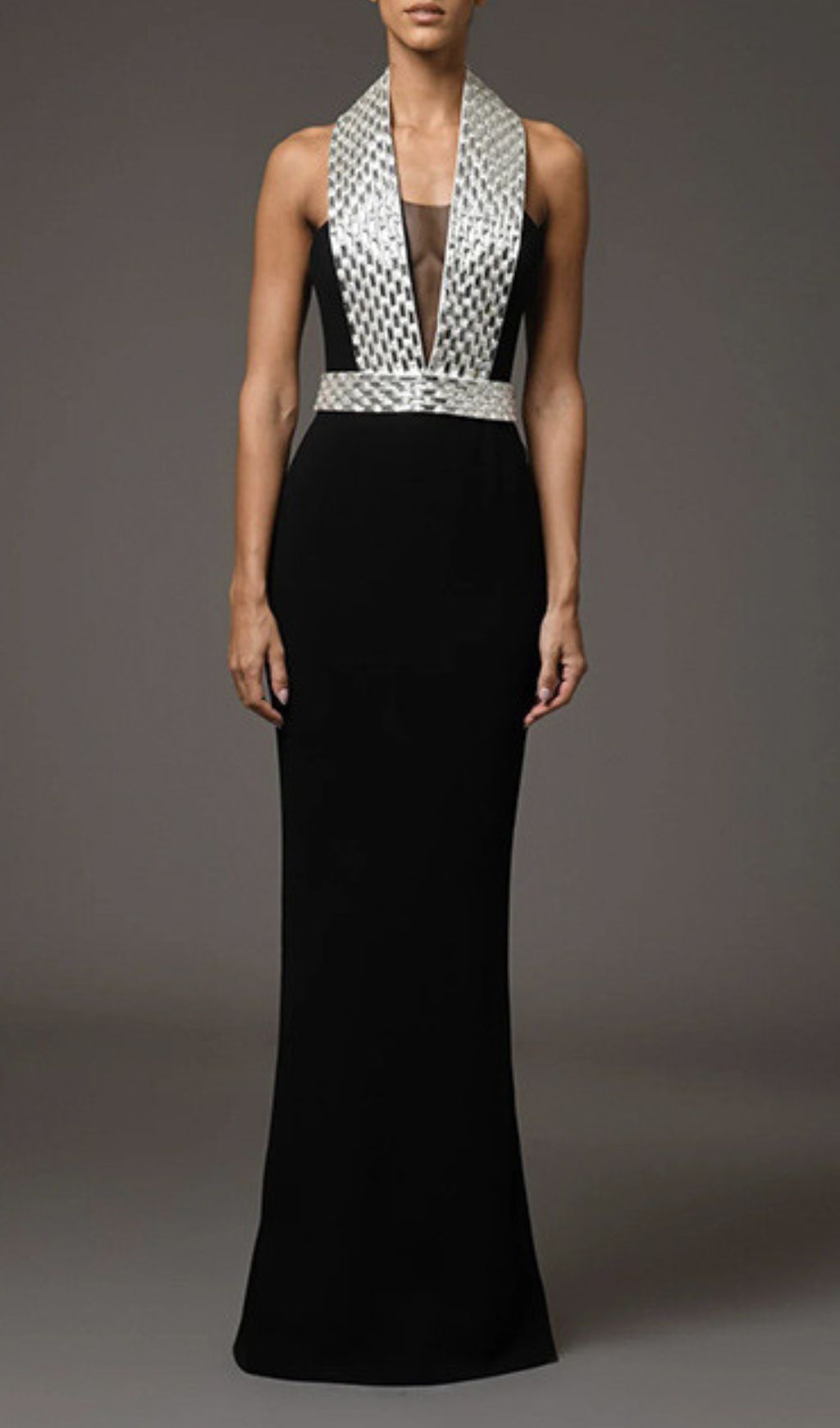 Jaide Black Crystal Halter Maxi Gown: Daring Slit & Red Carpet Glamour
