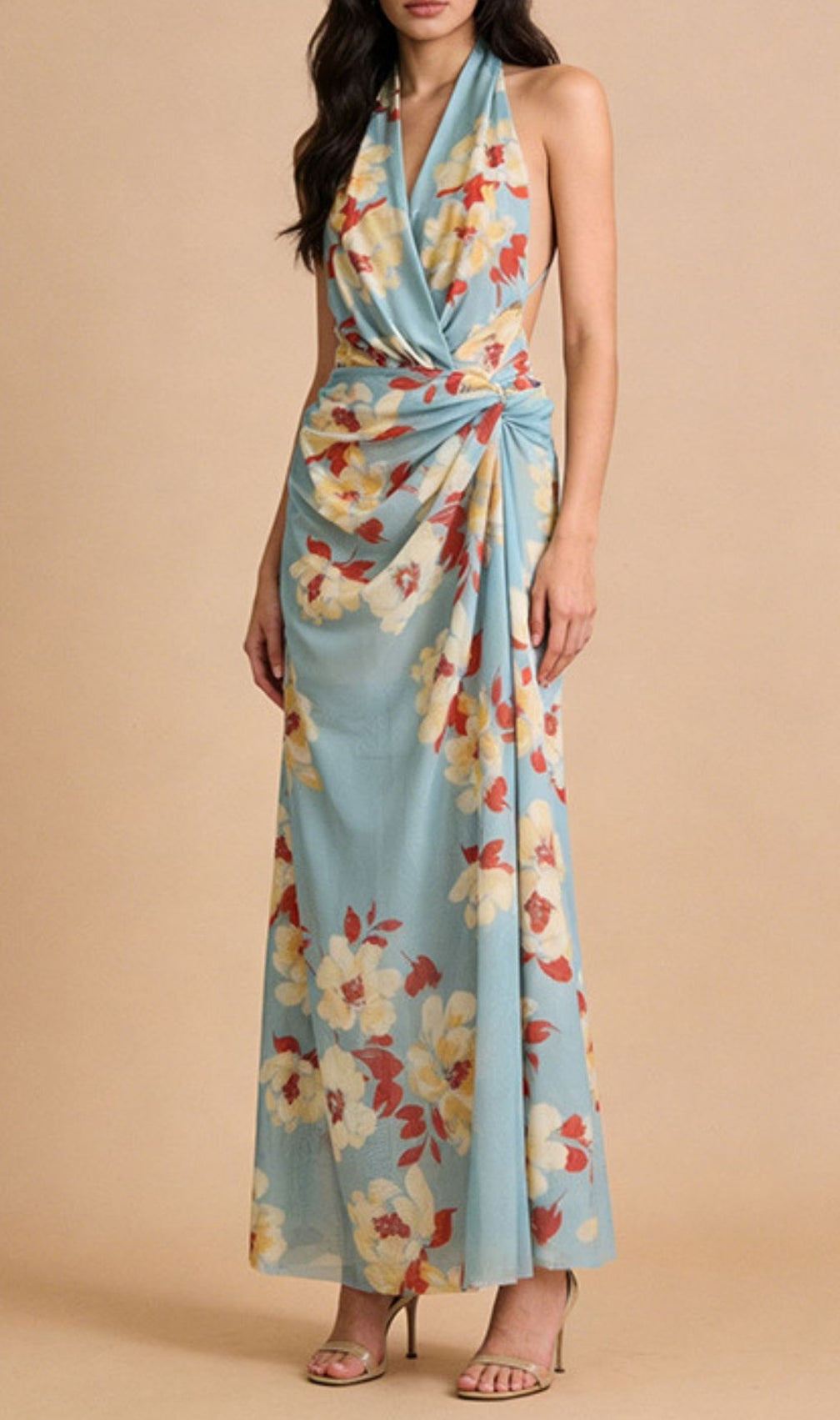 Kerstin Halter Neck Floral Maxi Dress - Elegant Spring & Summer Gown