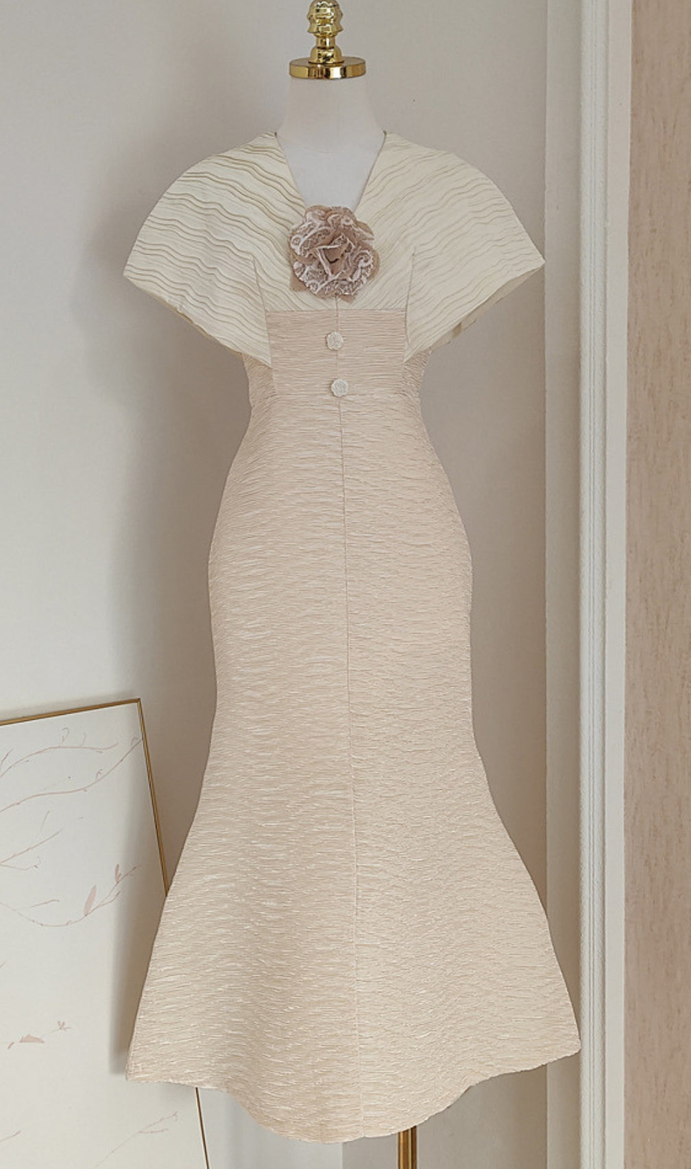 Endre V-Neck Flower Midi Dress