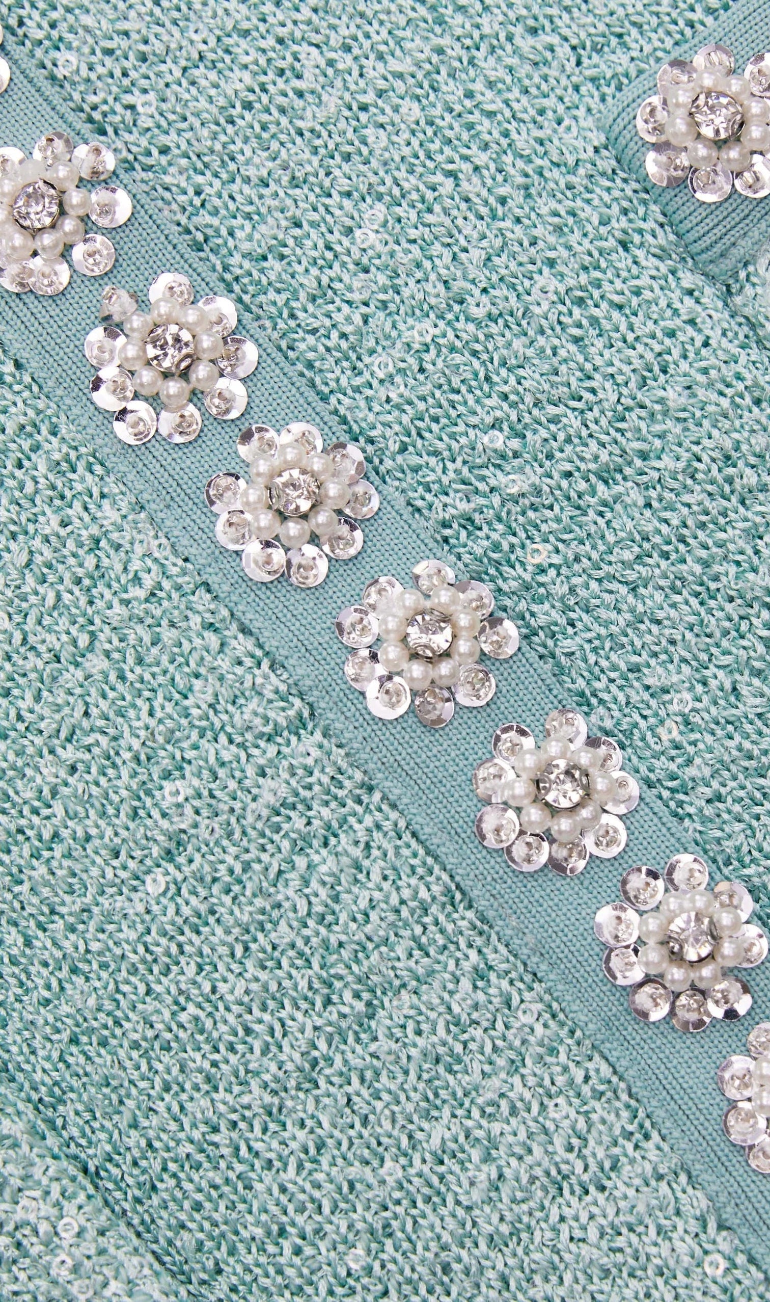 Admiral Mint Sequin Knit Cardigan Set