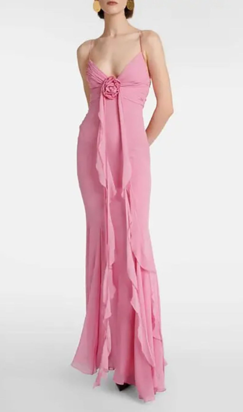Frazier Pink Strappy Flower Maxi Dress