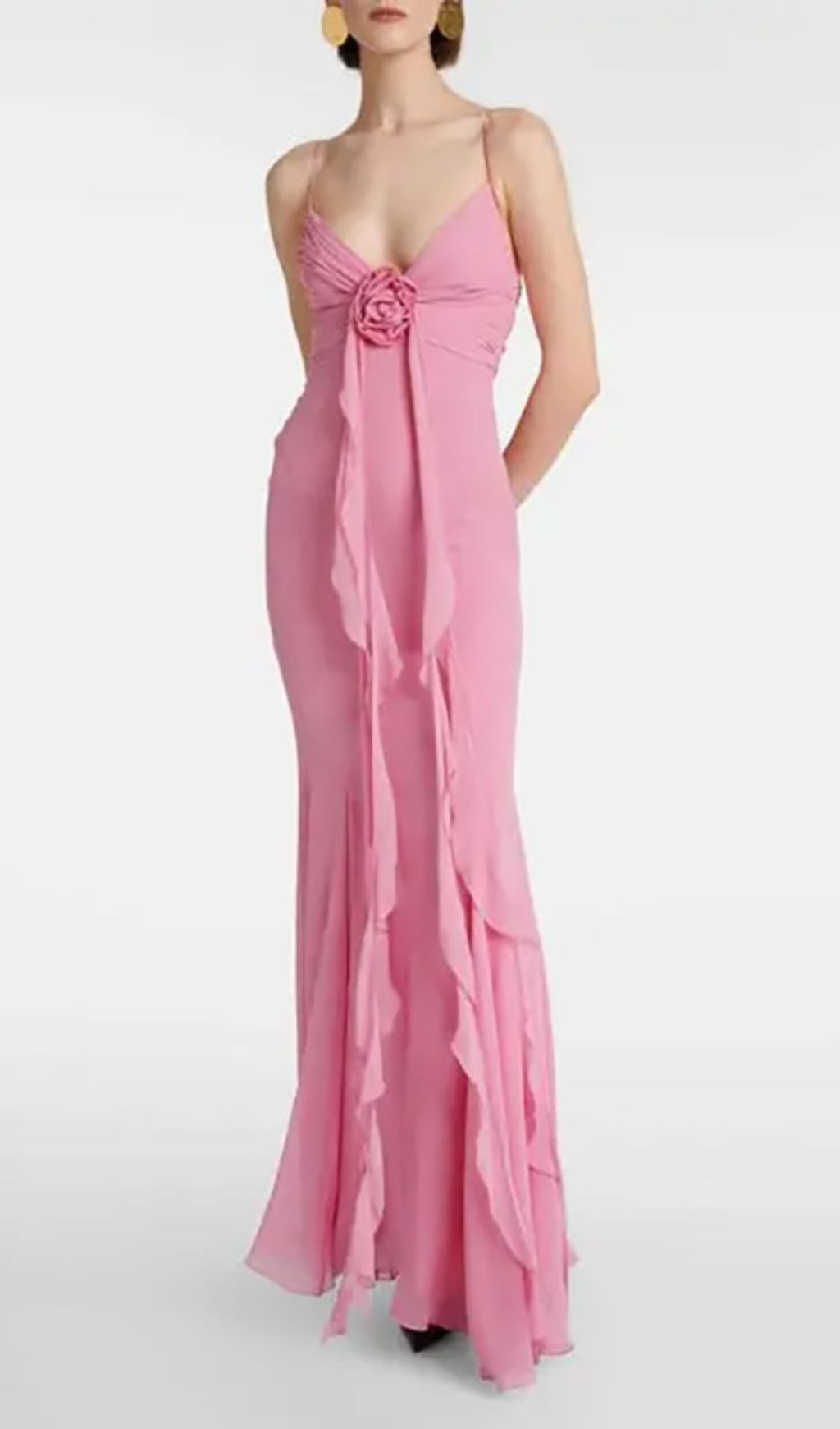 Frazier Pink Strappy Flower Maxi Dress