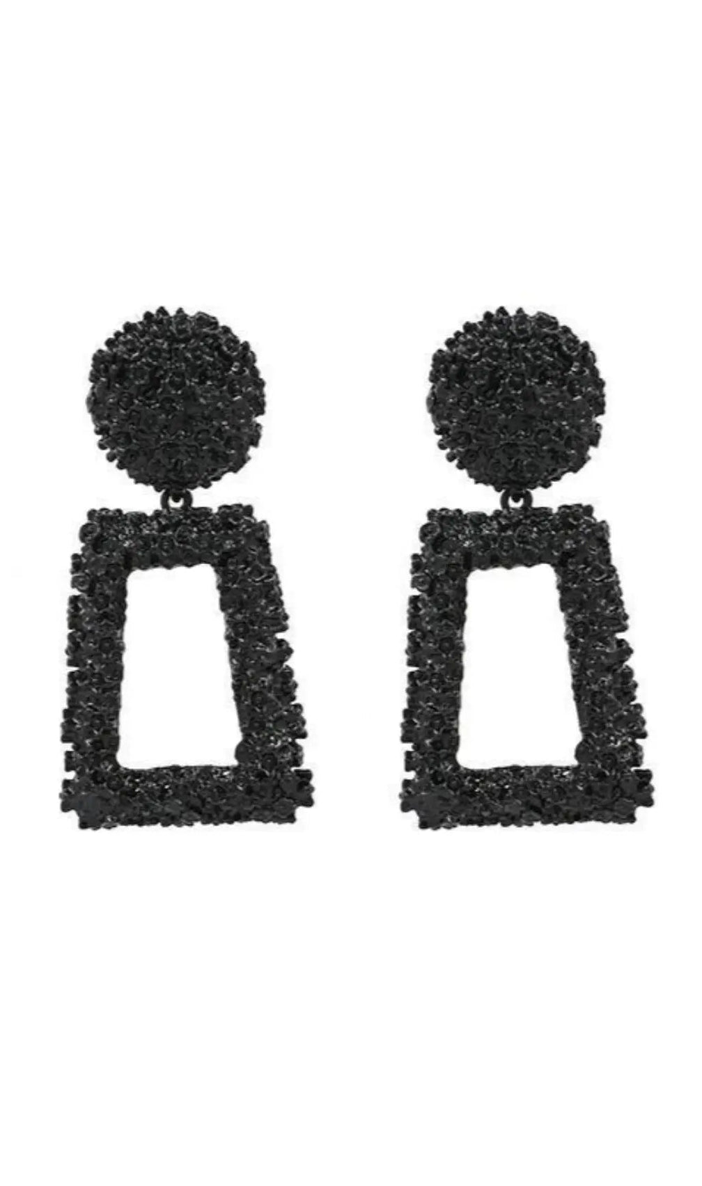 Textured Door Knocker Plated Earrings