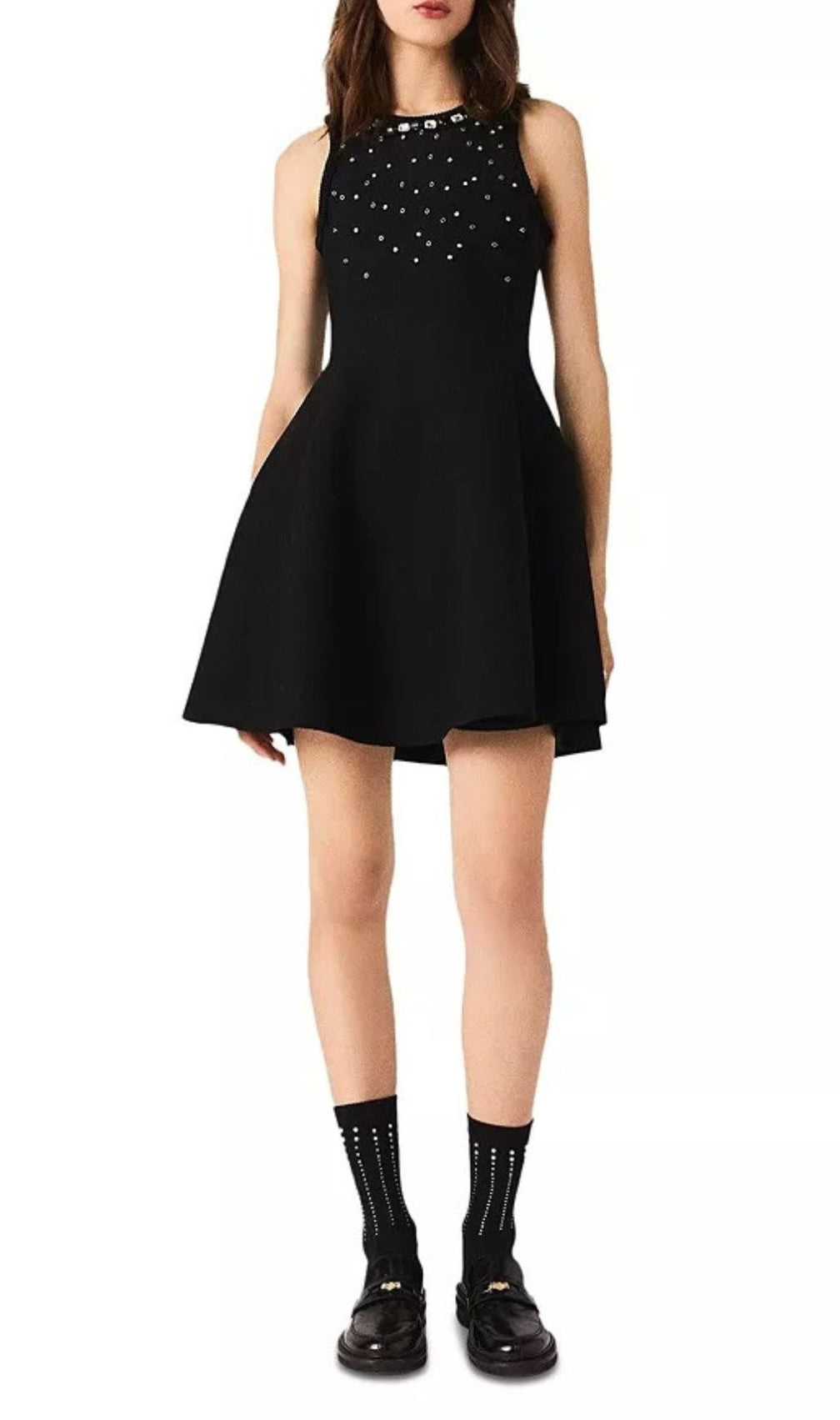 Ruxel Embellished Skater Dress: Sparkle, Pockets & Chic Style