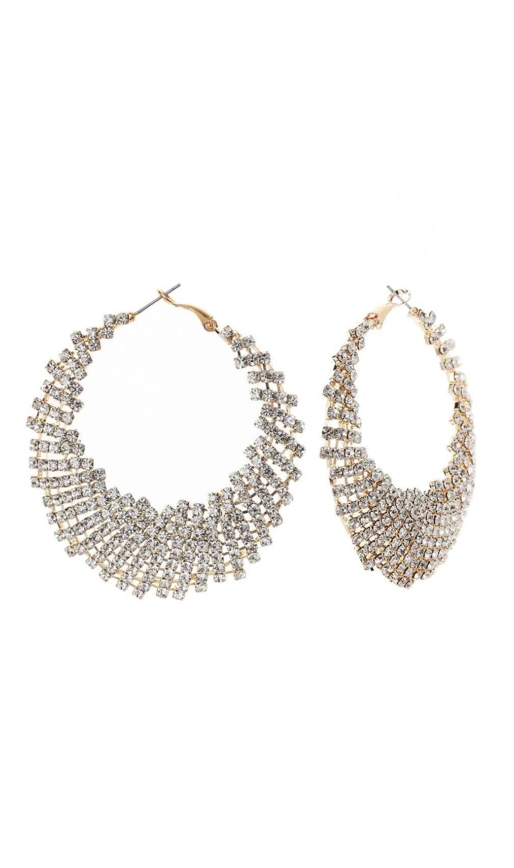 Gold Diamante Hoop Earrings