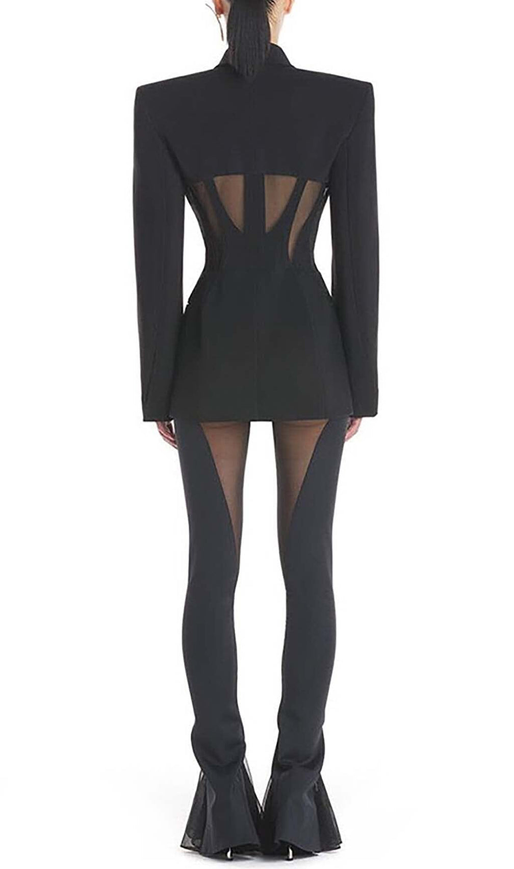 Paneled Perspective Blazer In Black