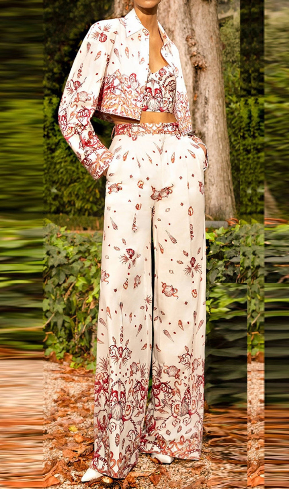 Camira Printed Blazer Three-Piece Set