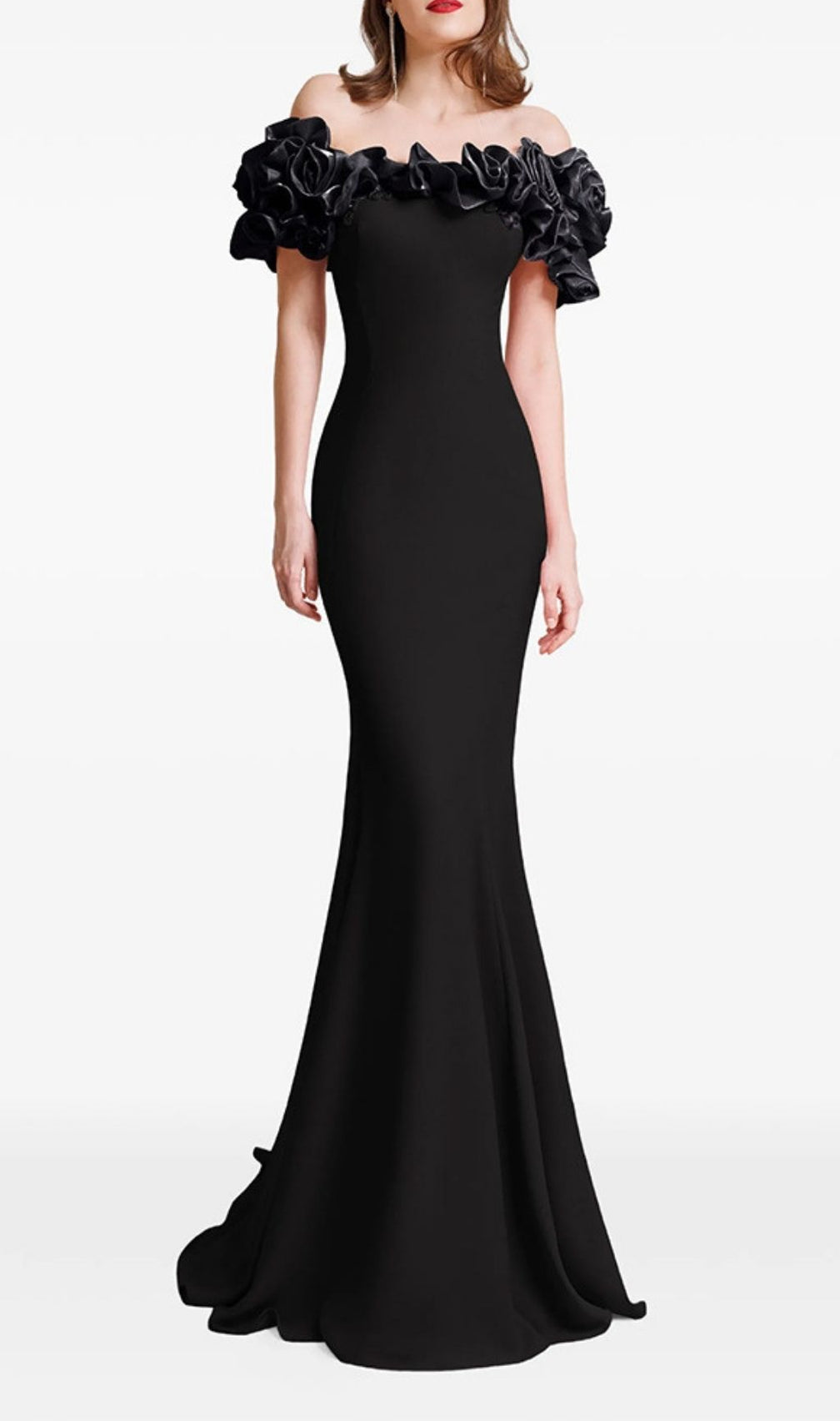 Kymber Black Off-Shoulder Maxi Dress
