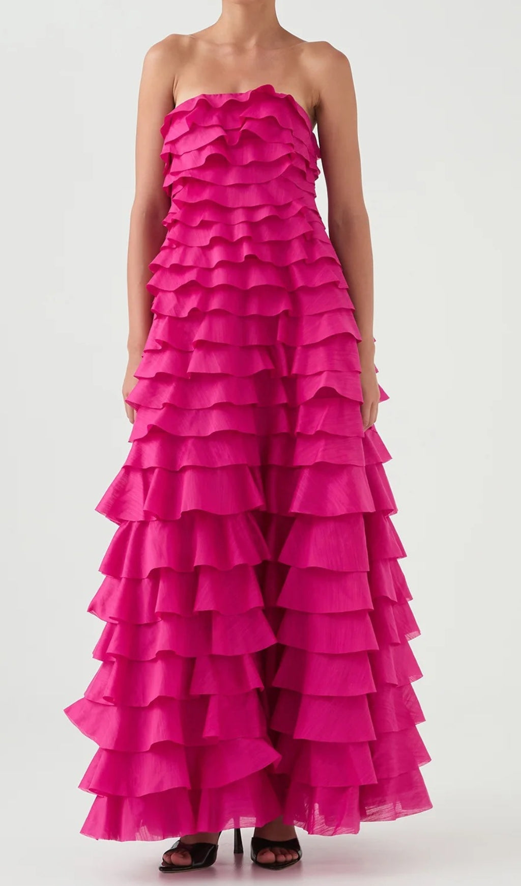 Dasani Pink Strapless Layered Maxi Dress