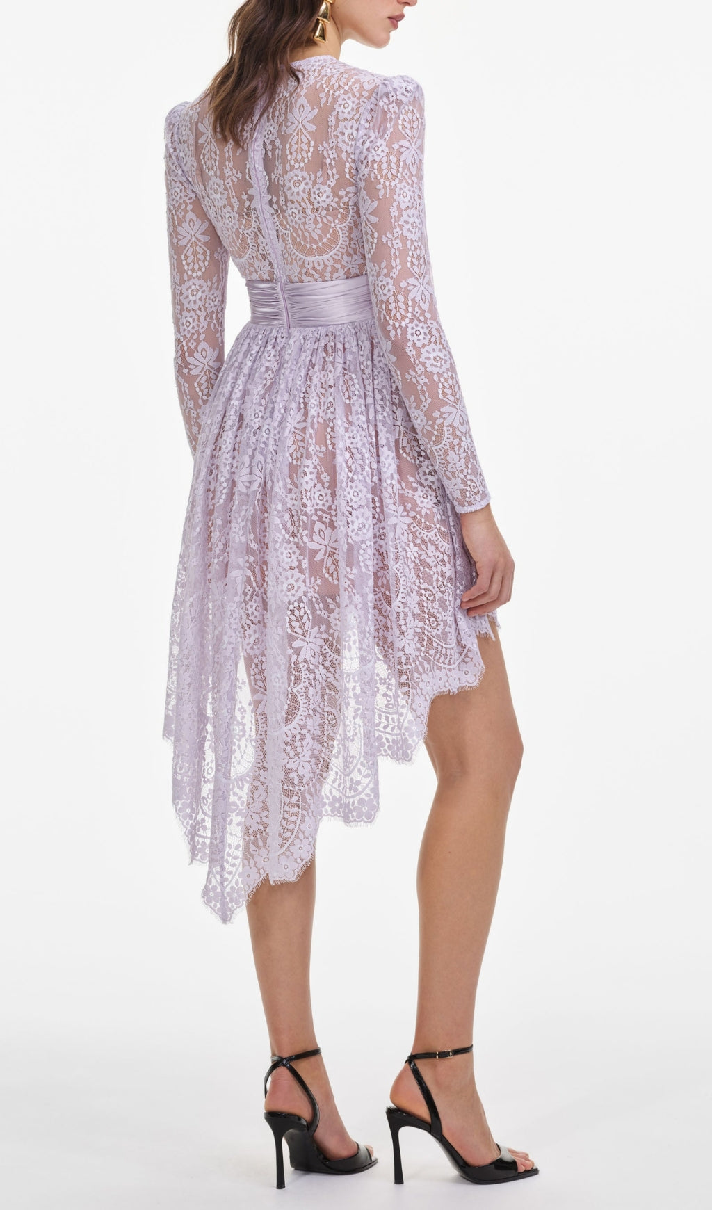 Lilac Lace Satin Mini Dress