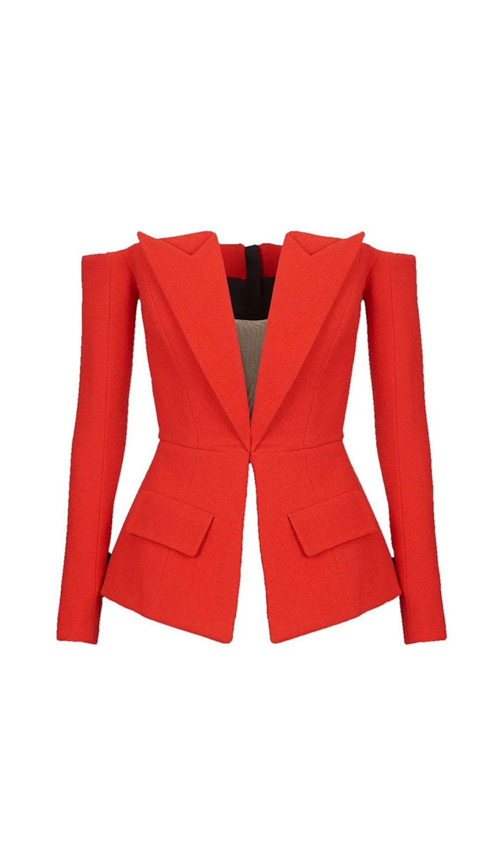 Hali Red Long Sleeve Blazer
