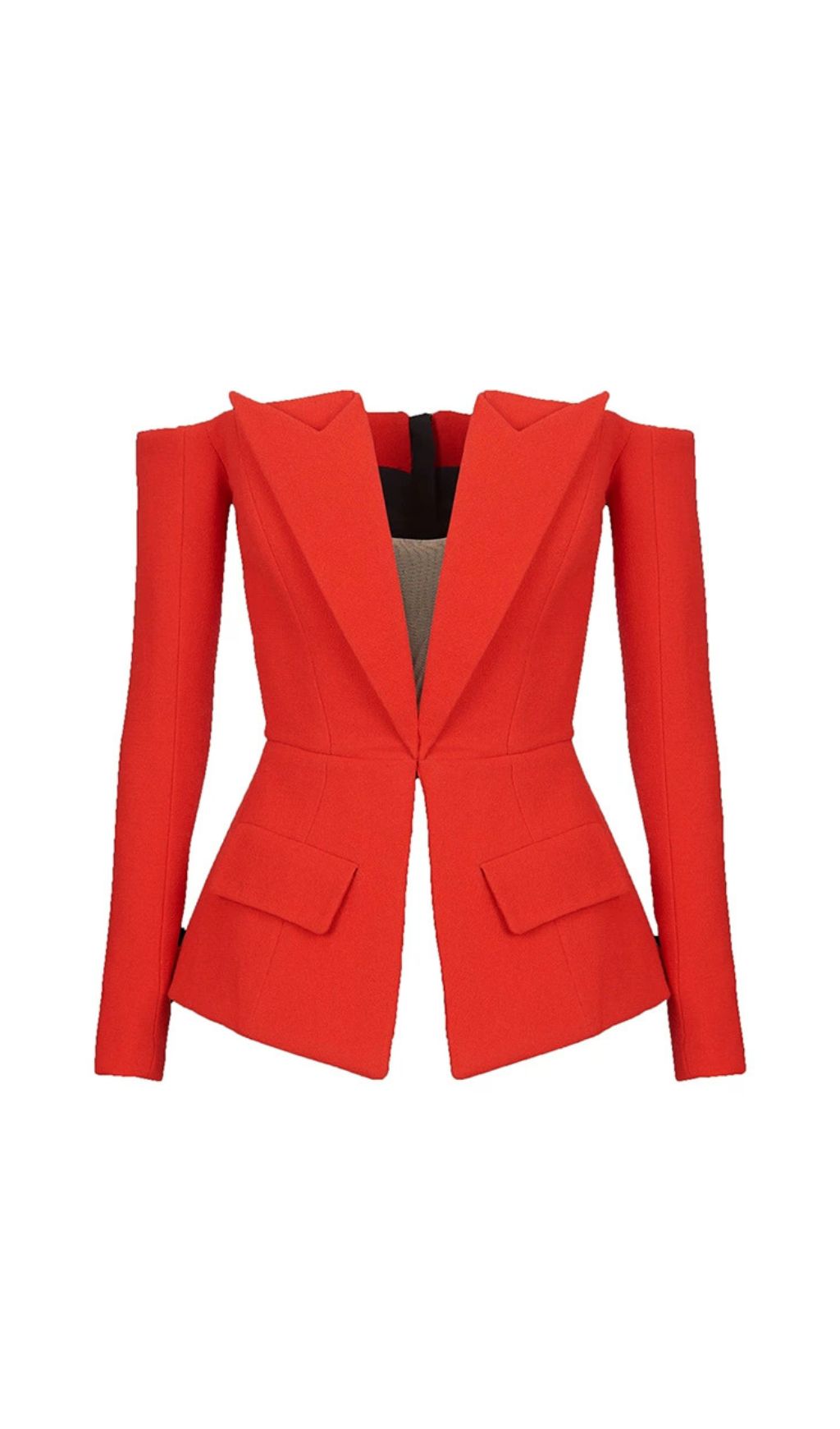 Hali Red Long Sleeve Blazer