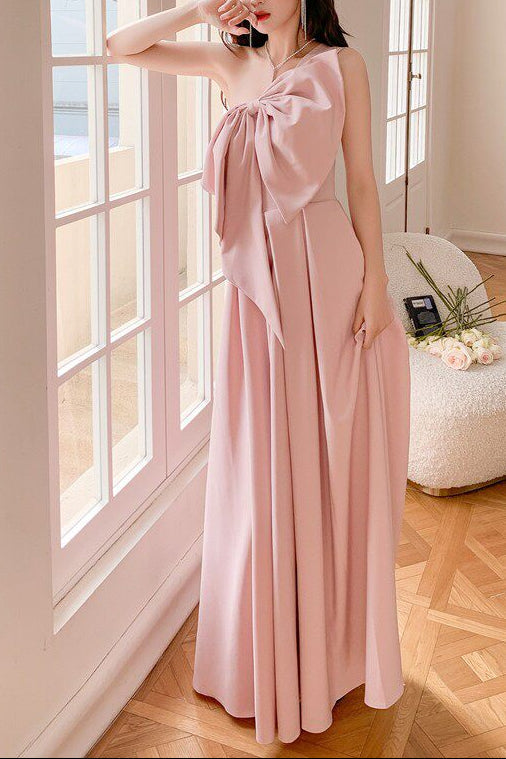 Dolores Luxe Pink Oversized Bow Strapless Maxi Dress - Elegant Formal Gown