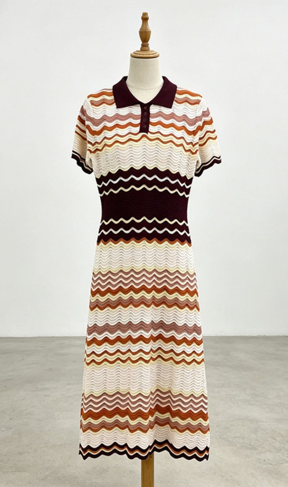 Kirin Stripe Knit Midi Dress