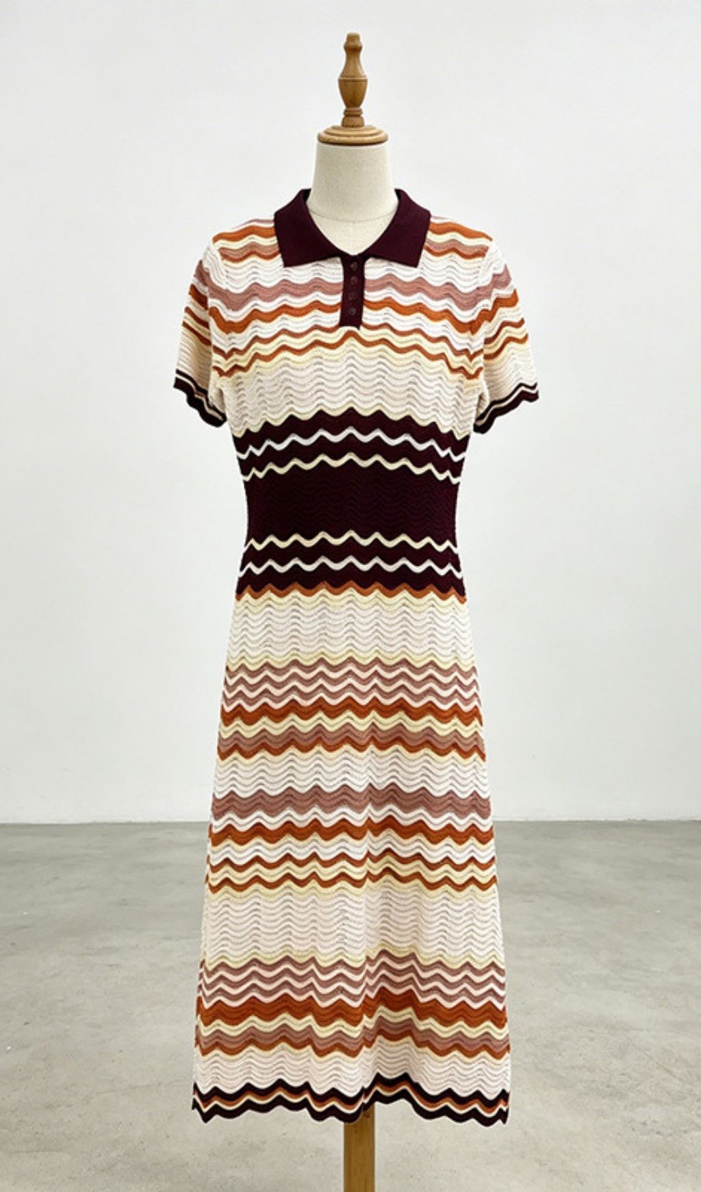 Kirin Stripe Knit Midi Dress