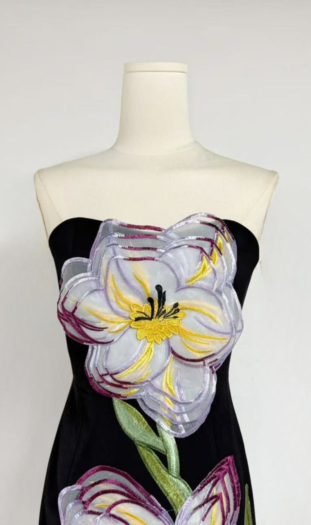 Evalina Strapless Flower Mini Dress