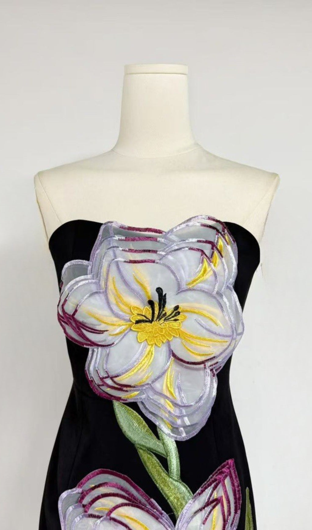 Evalina Strapless Flower Mini Dress