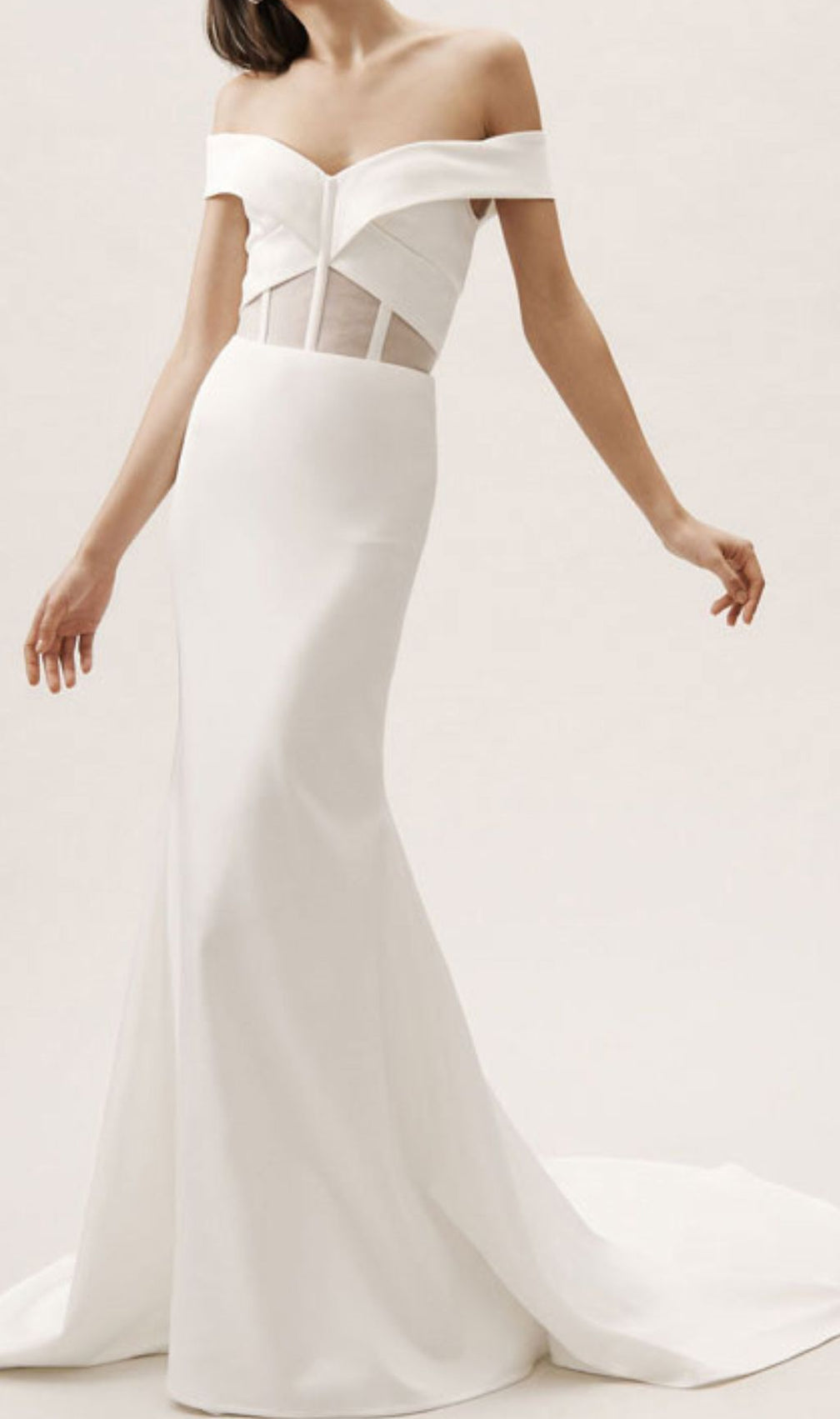 Glamorous Hidemi White Corset Off-Shoulder Maxi Gown