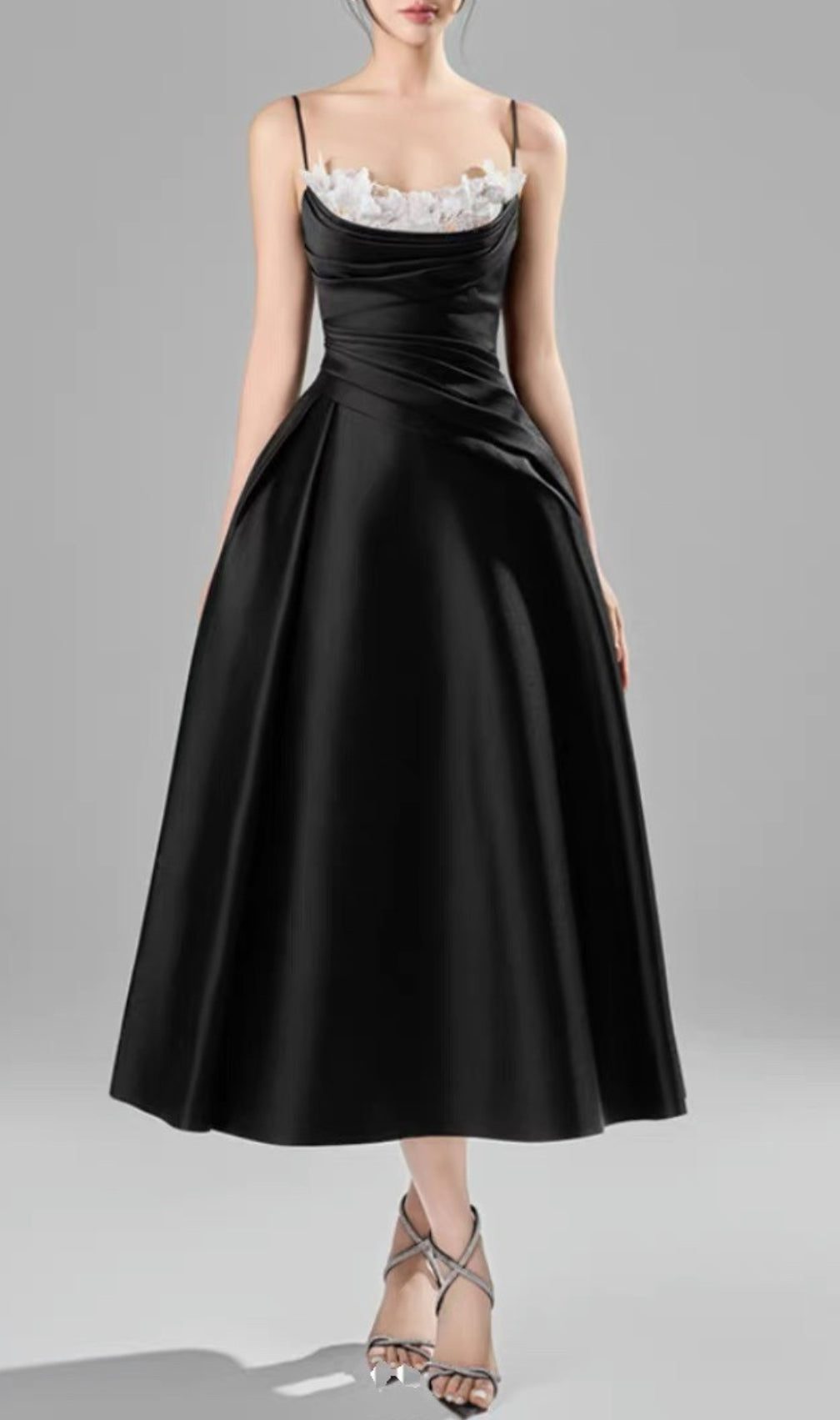 Cantara Black Lace Midi Dress