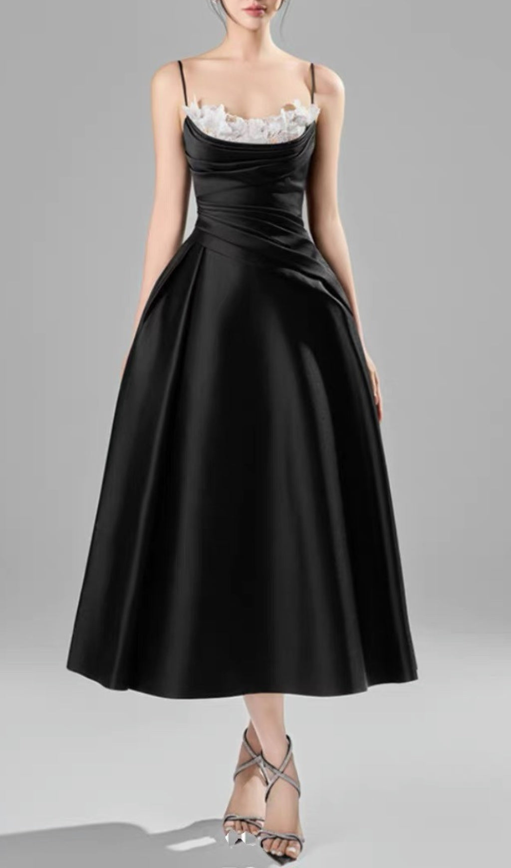 Cantara Black Lace Midi Dress