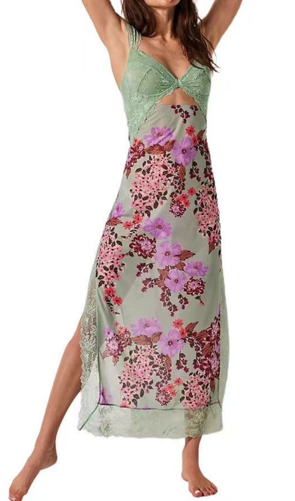 Ladee Lace Floral Midi Dress
