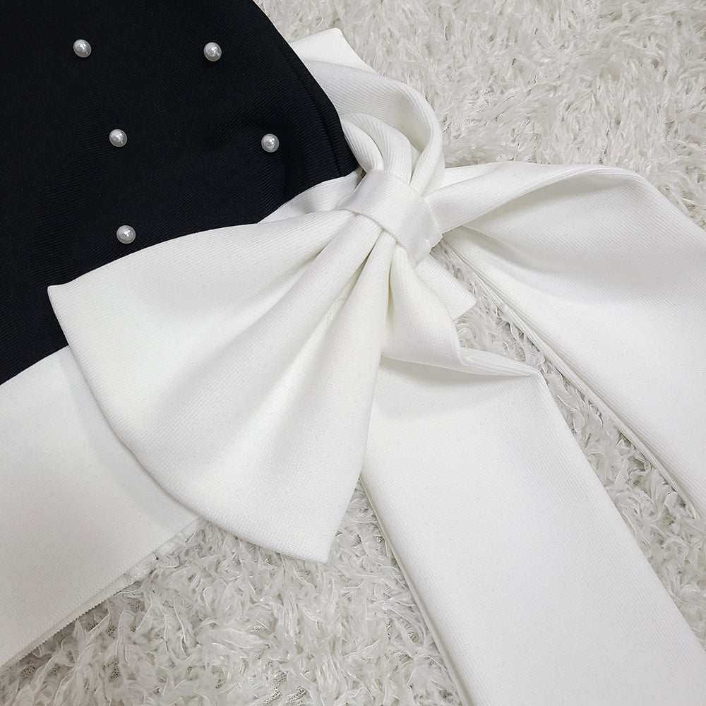 Arohi Bow Decor Bandage Mini Dress
