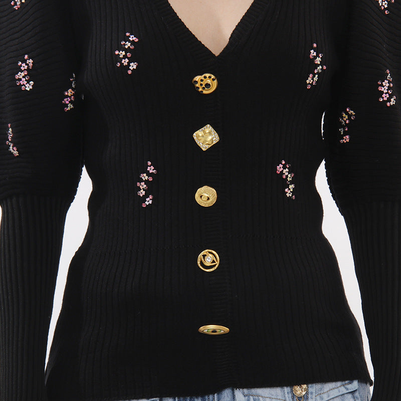 Ichiko Black Embellished Sweater