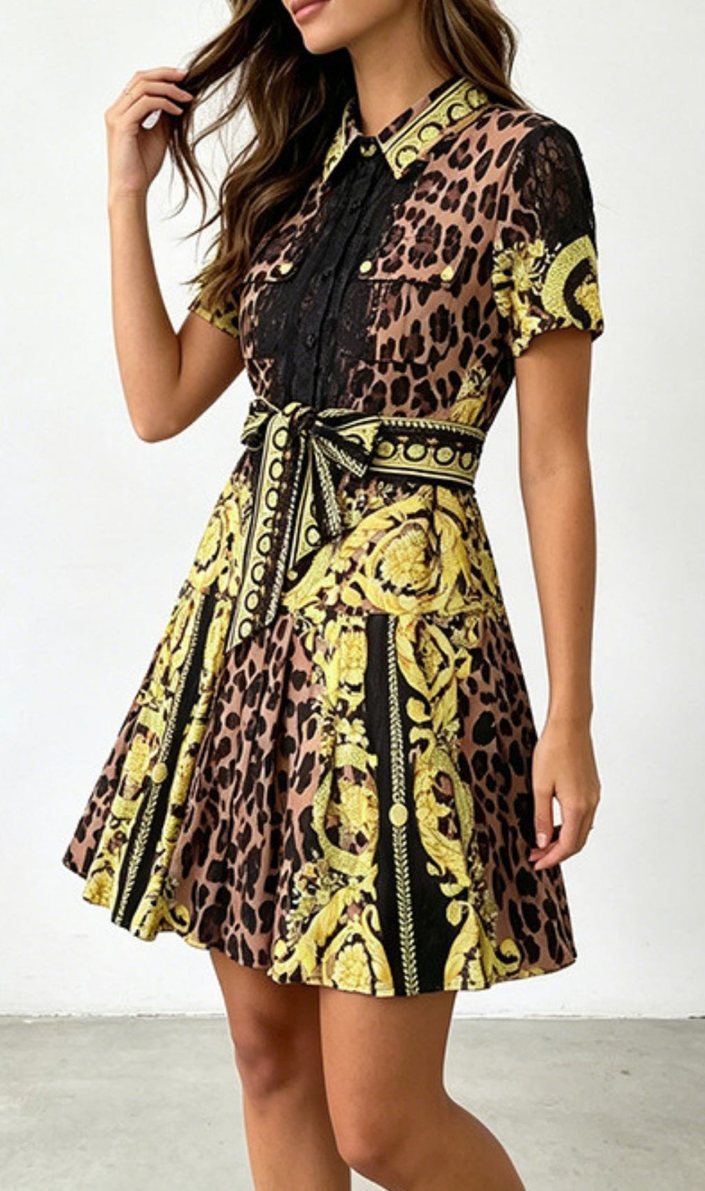 Klee Leopard Printed Mini Dress