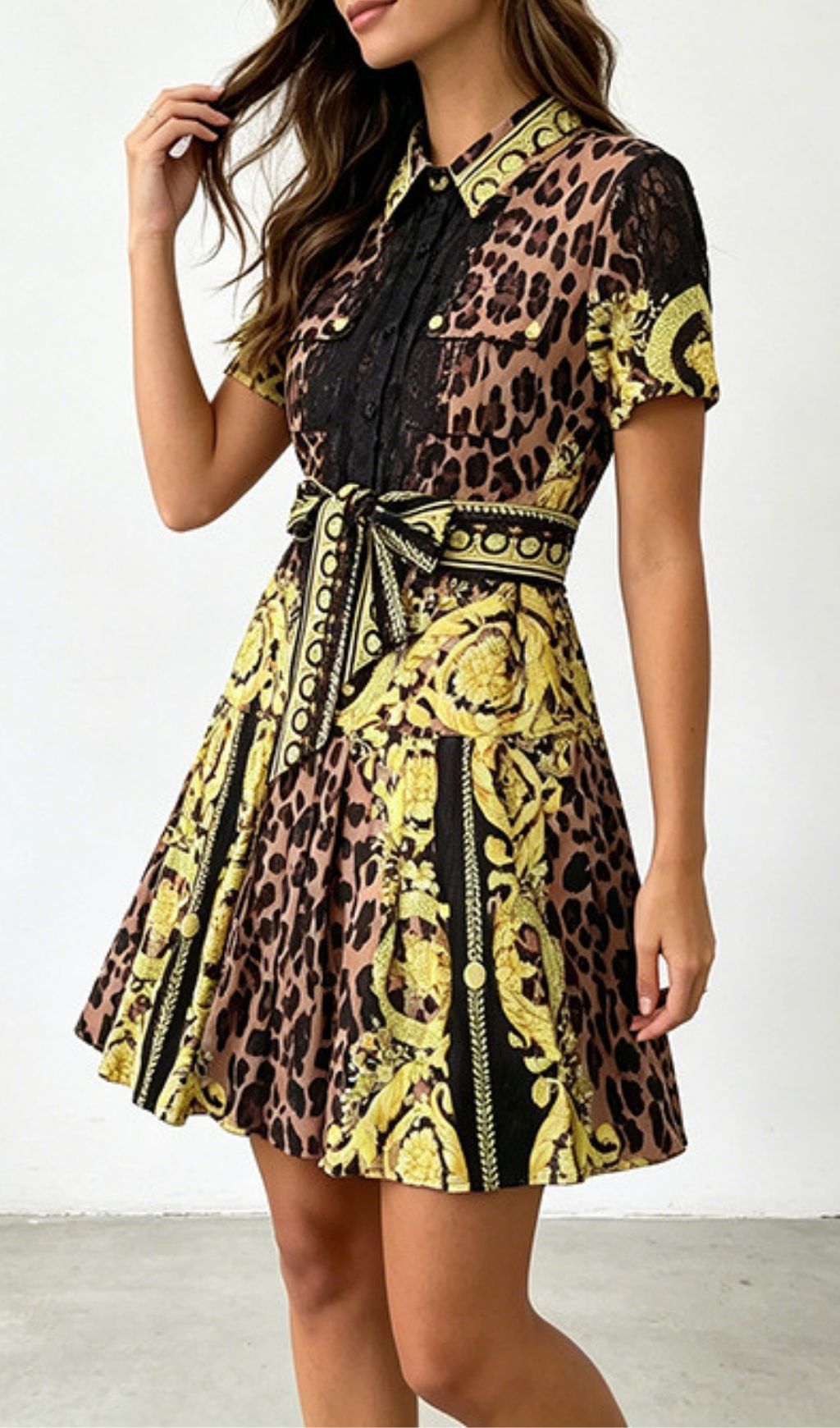 Klee Leopard Printed Mini Dress