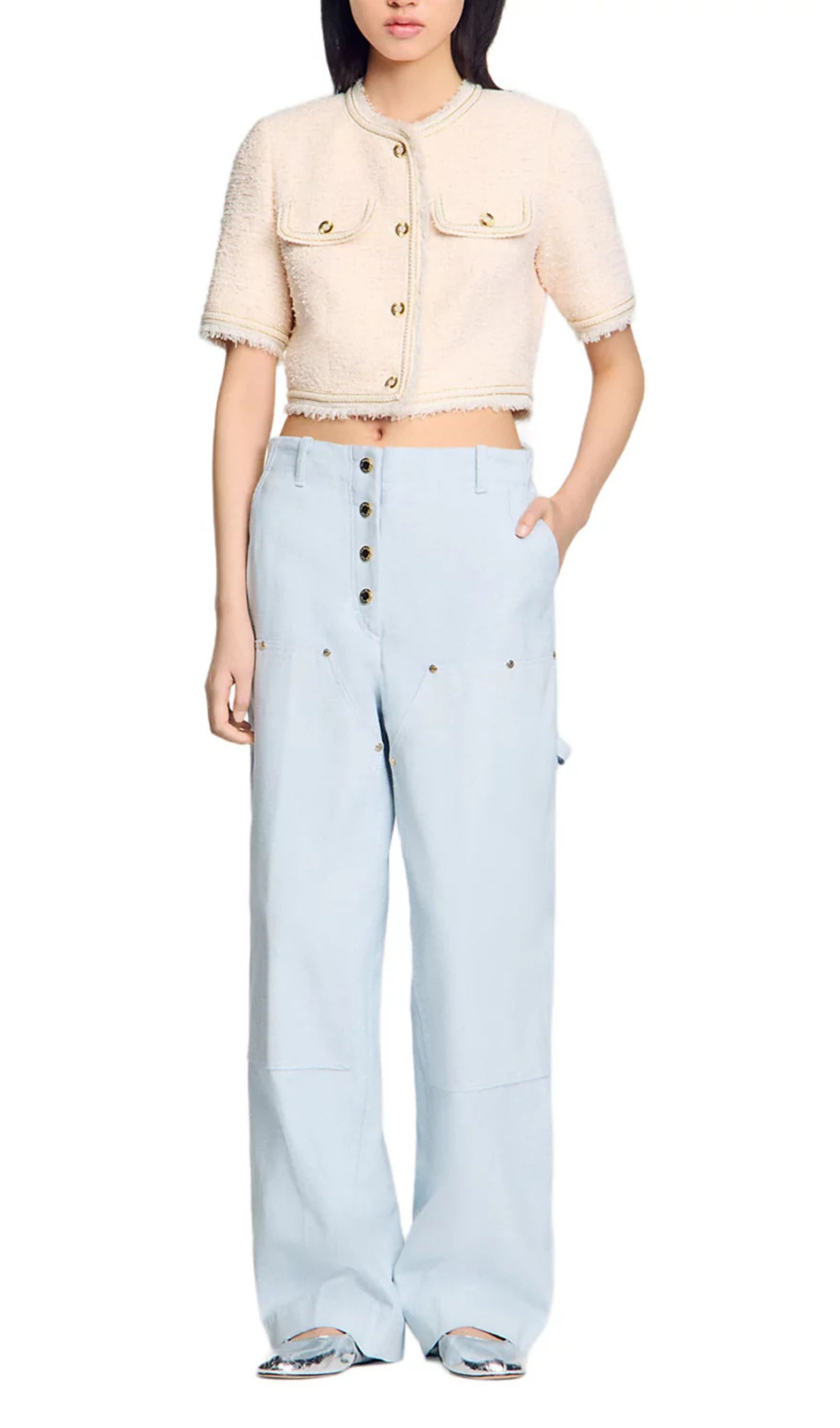 Short Sleeve Tweed Jacket