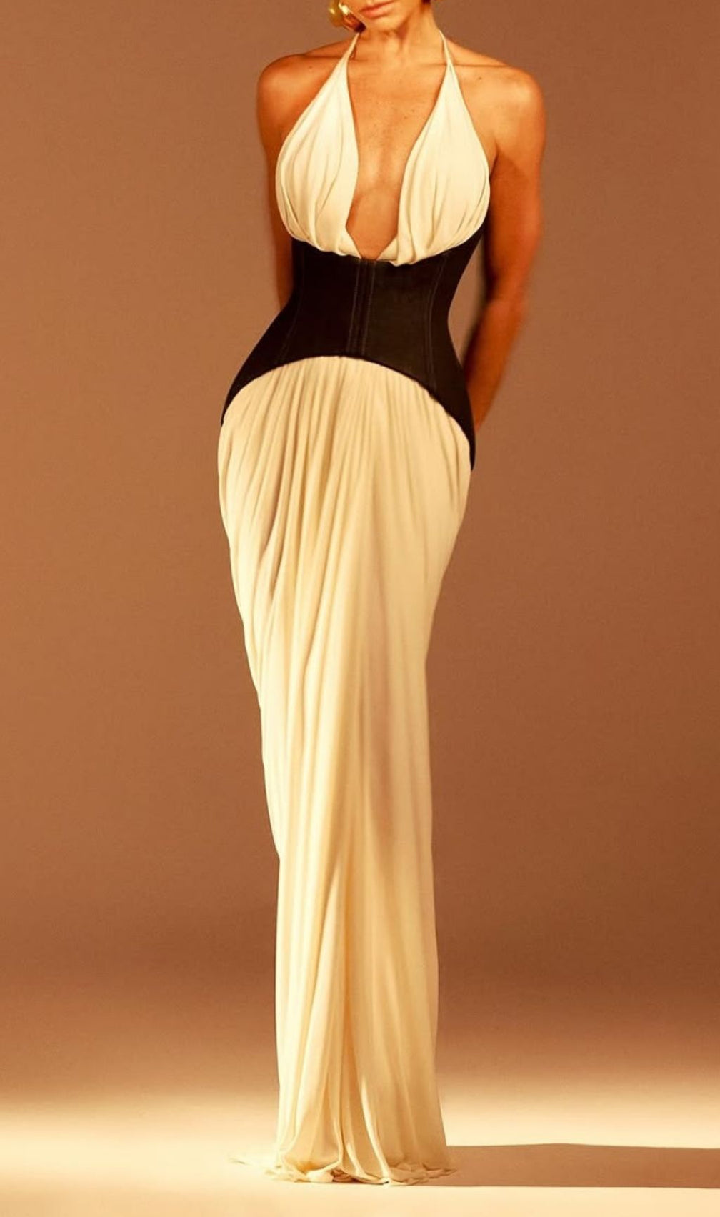 Emelda Halter Corset Maxi Dress
