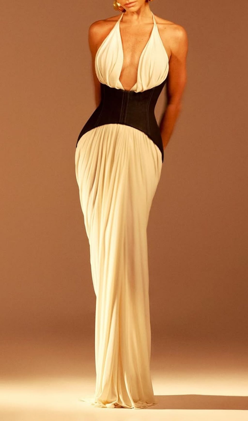 Emelda Halter Corset Maxi Dress