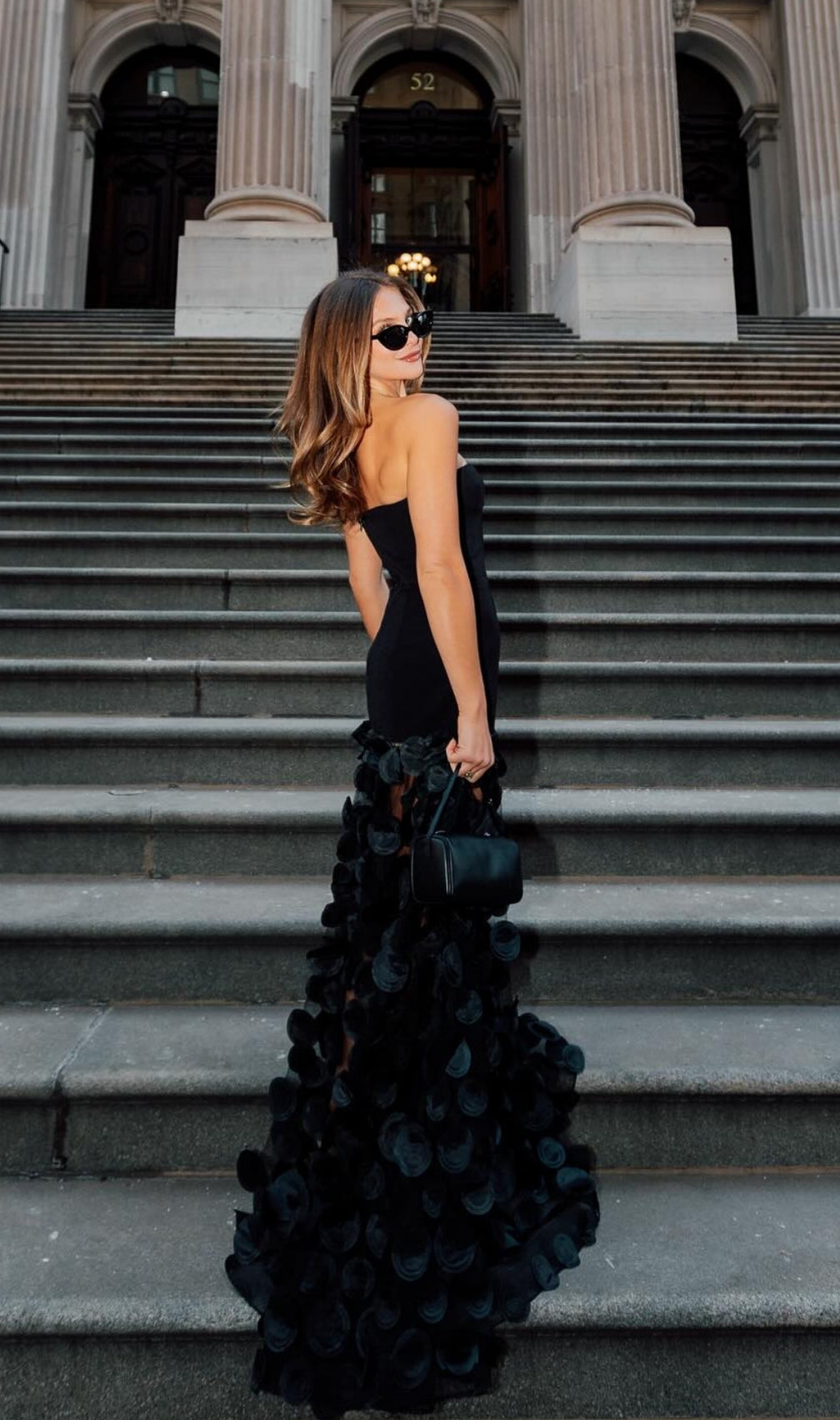 Duffy Black Strapless Mesh Dot Maxi Dress