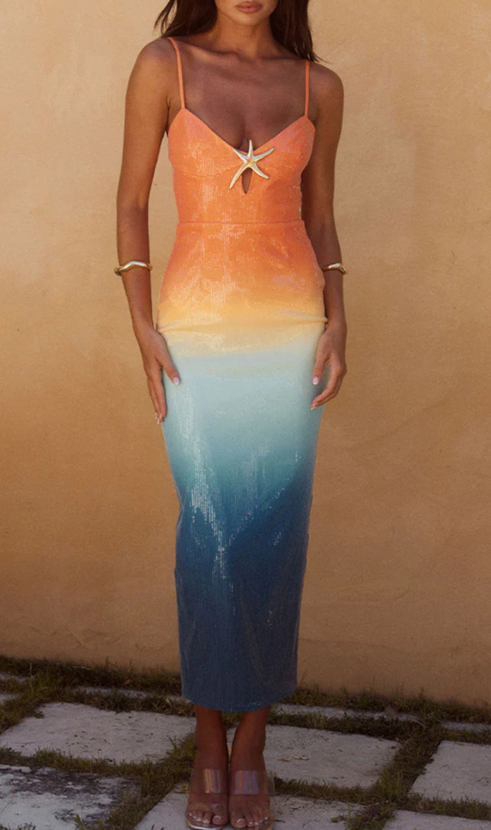 Asella Starfish Sequin Midi Dress
