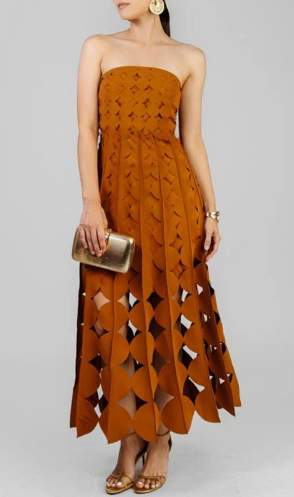 Fifi Brown Strapless Maxi Dress