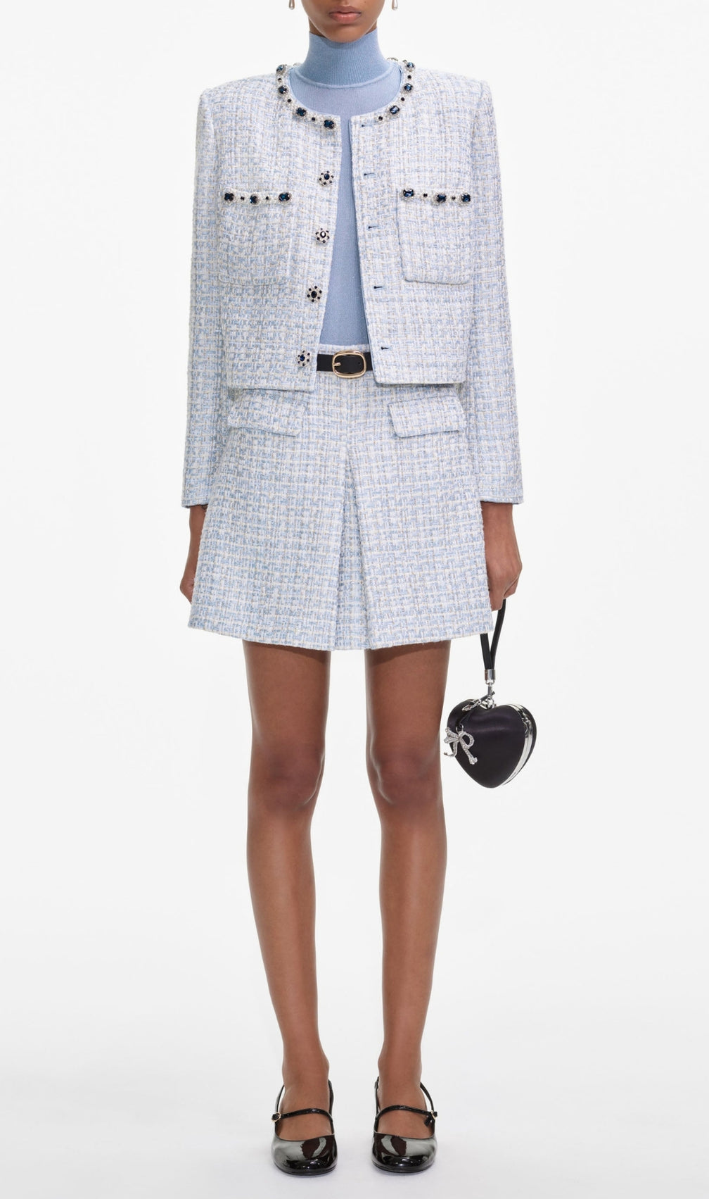 Blue Boucle Mini Skirt