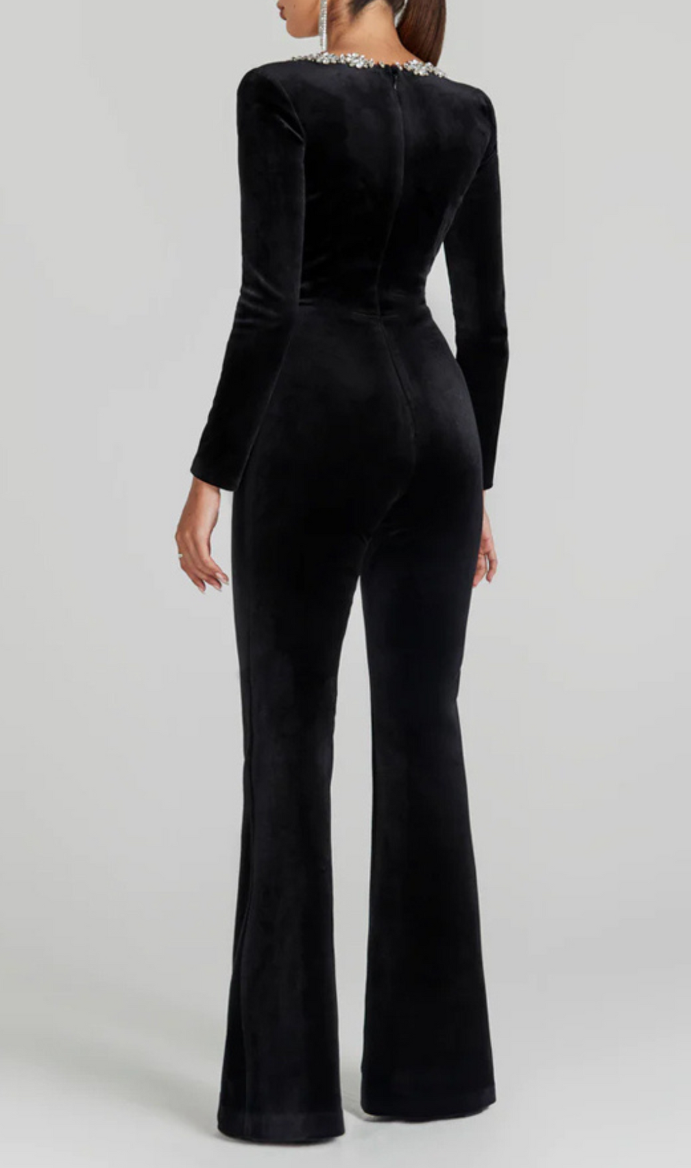Azize Crystal Neckline Jumpsuit