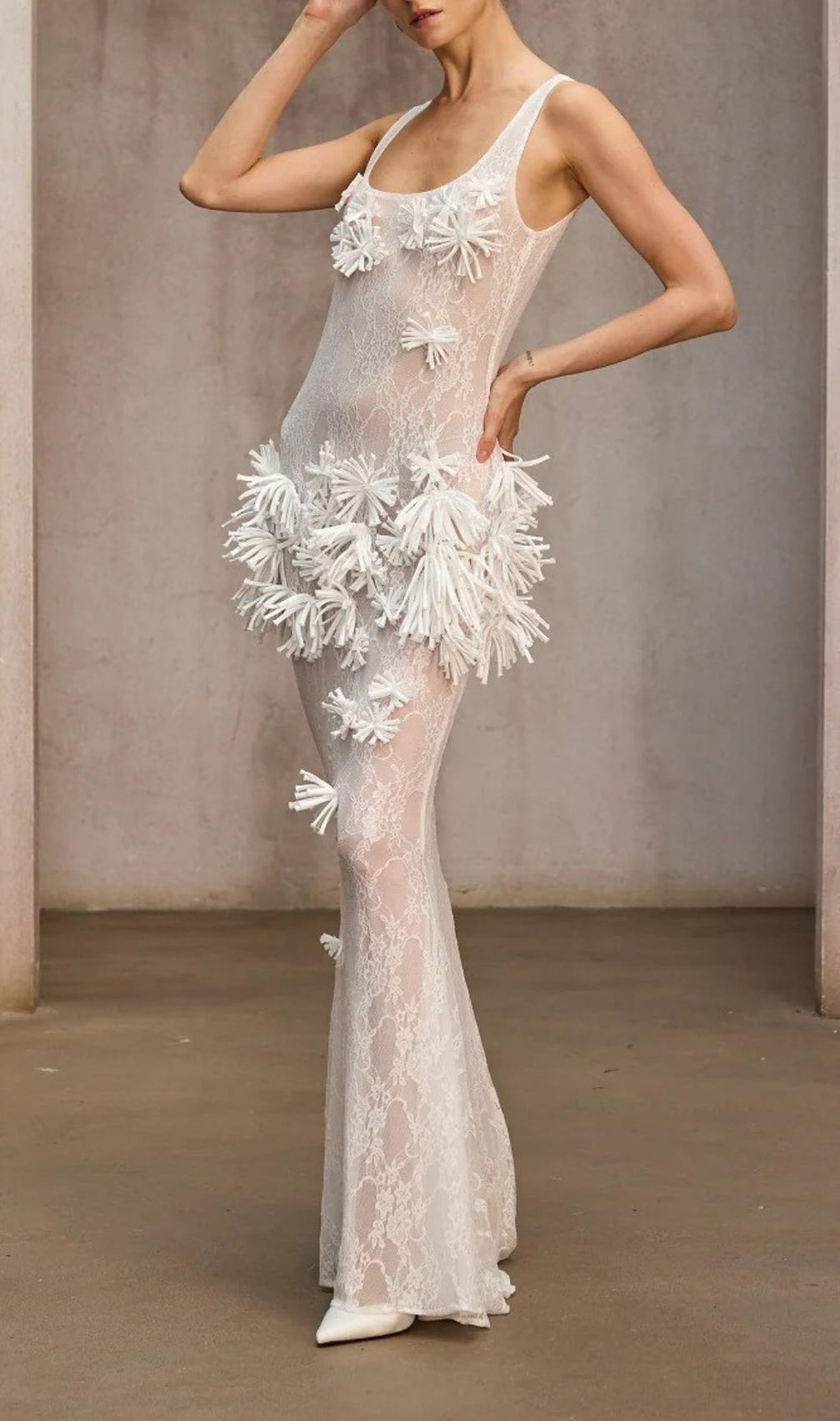 Dorielle Dreamy 3D Floral Lace Maxi Dress