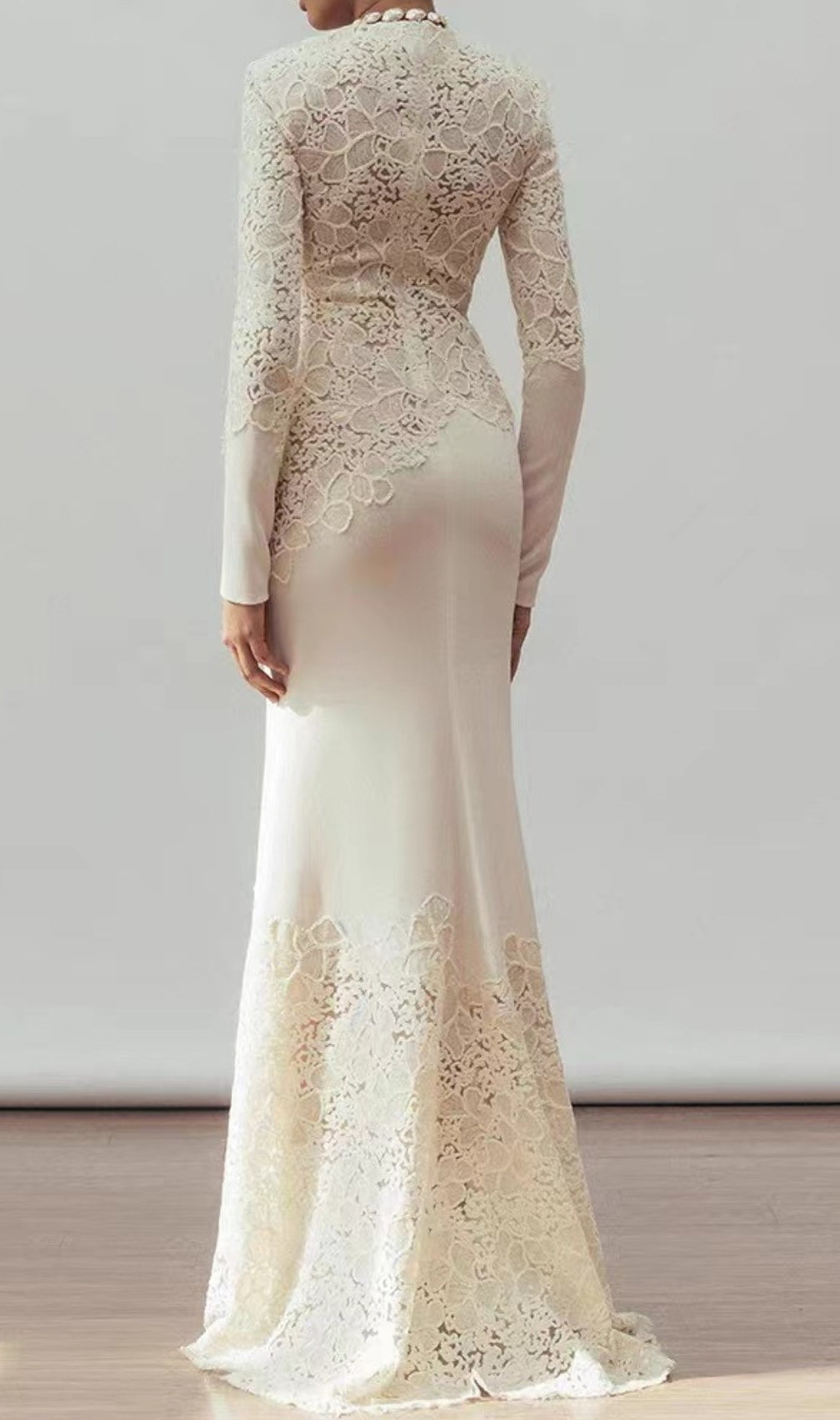 Elodie Lace Embroidery Long Sleeve Maxi Dress