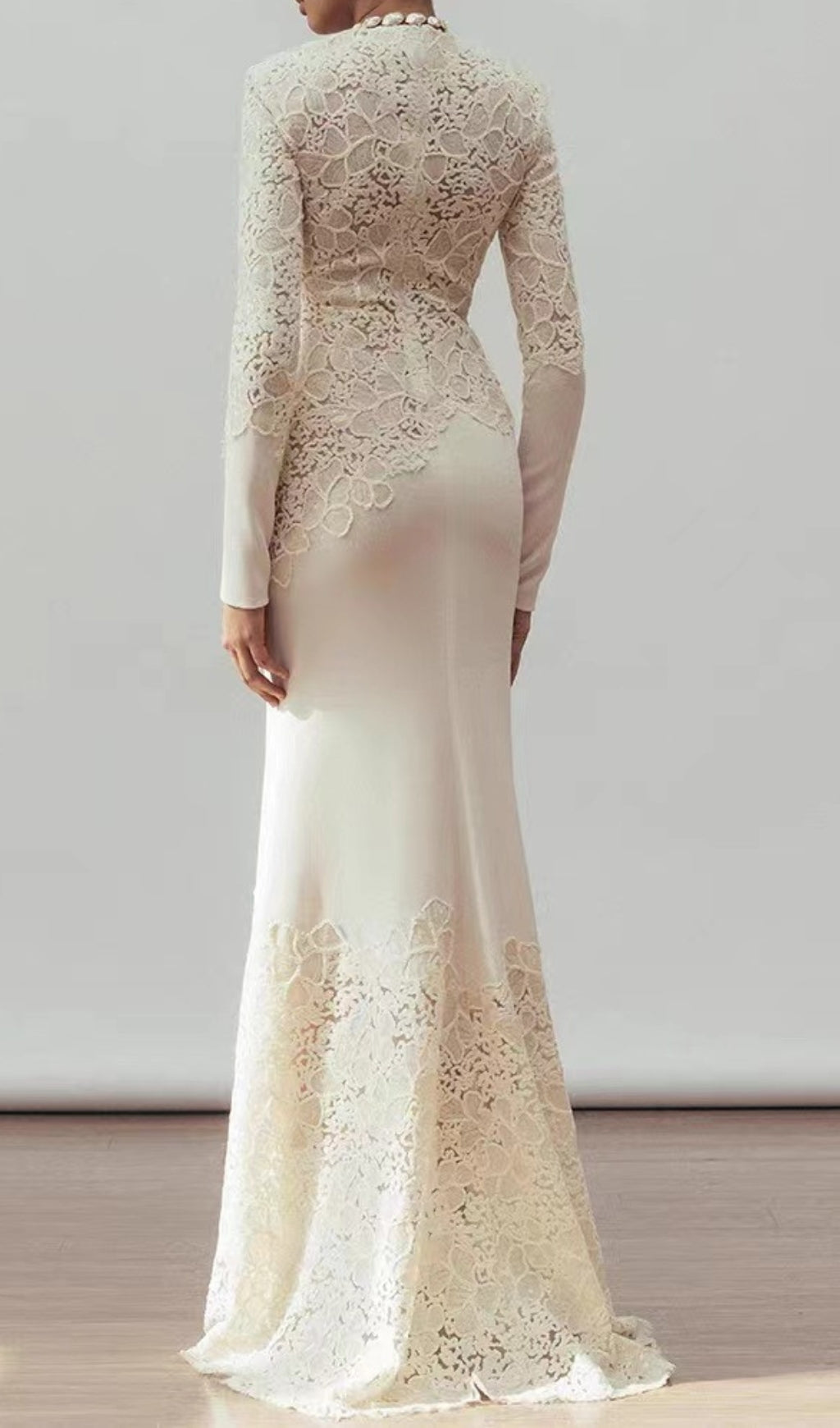 Elodie Lace Embroidery Long Sleeve Maxi Dress