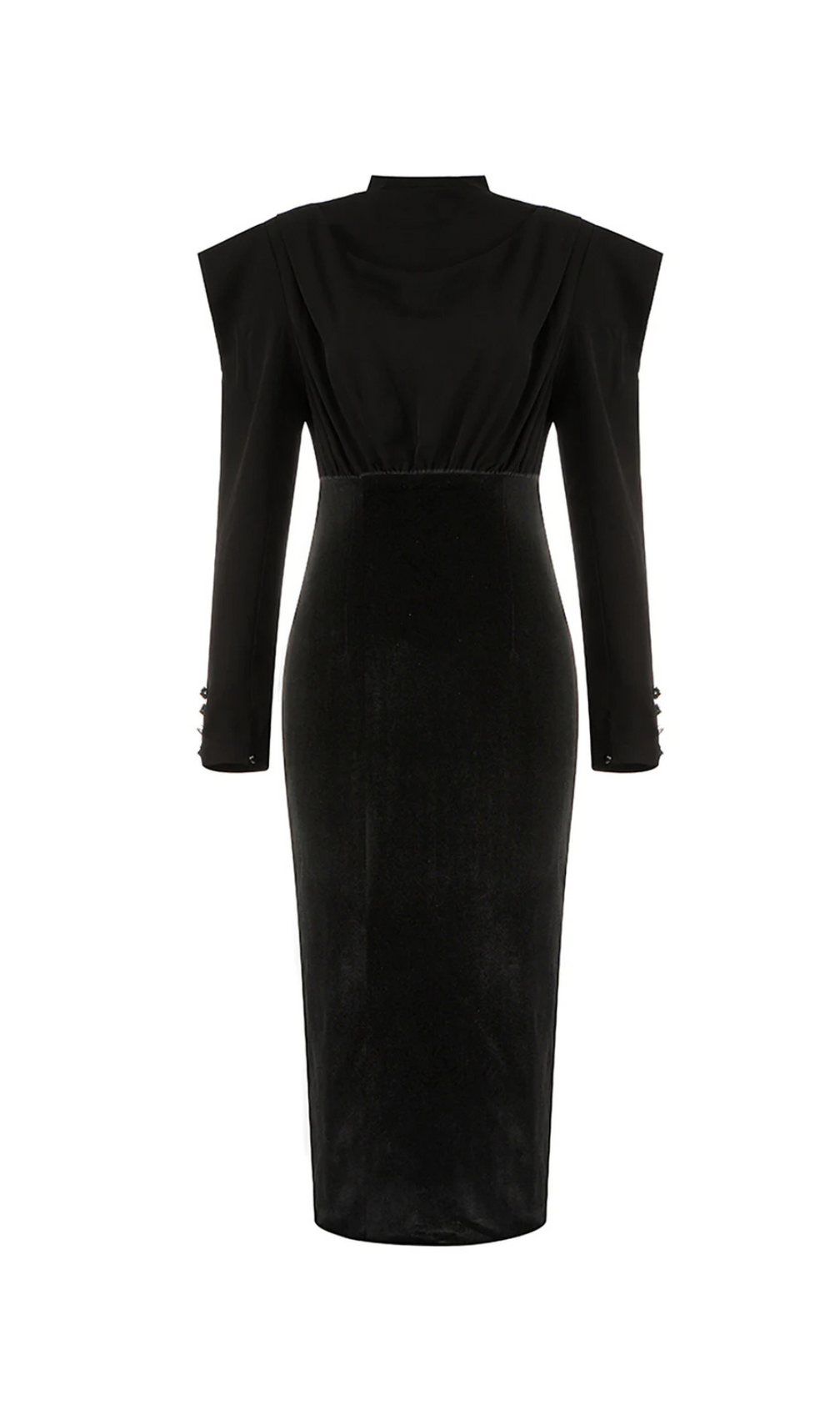 Andrews Backless Bow Velvet Midi Dress
