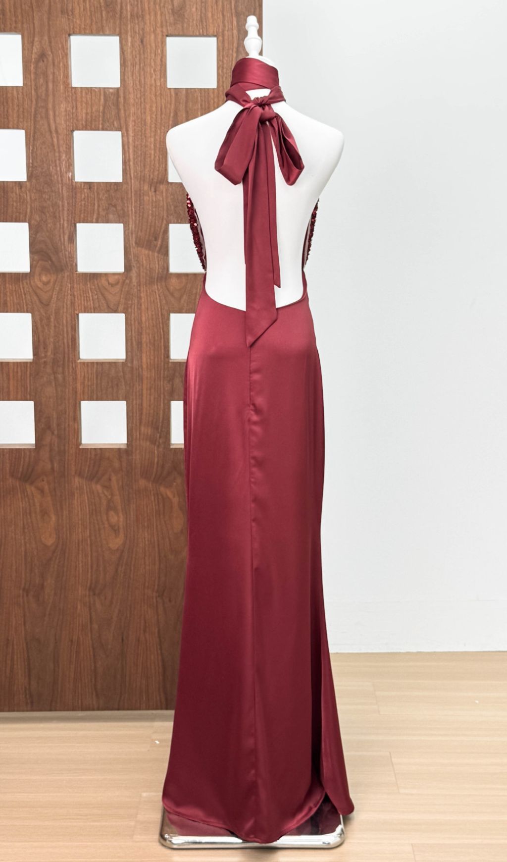 Joffrey Scarlet Sequin Halter Maxi Gown - Glamorous Evening Dress for Women