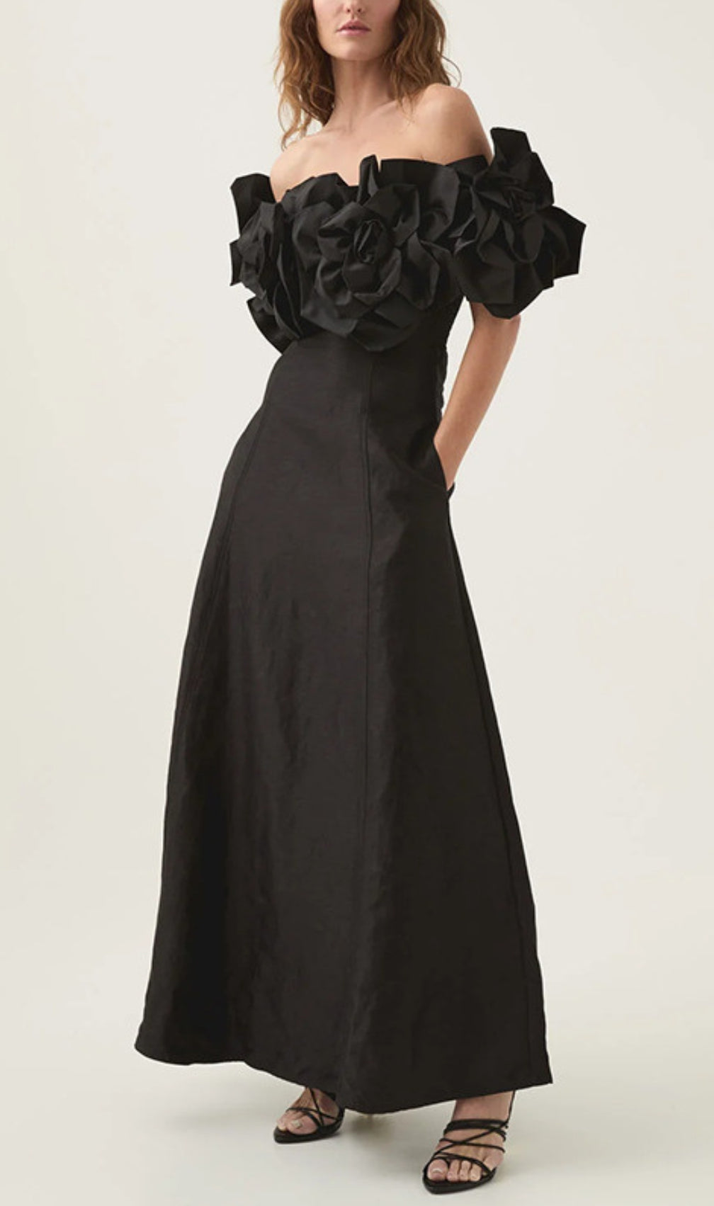 Chabela Flower Off-Shoulder Maxi Dress