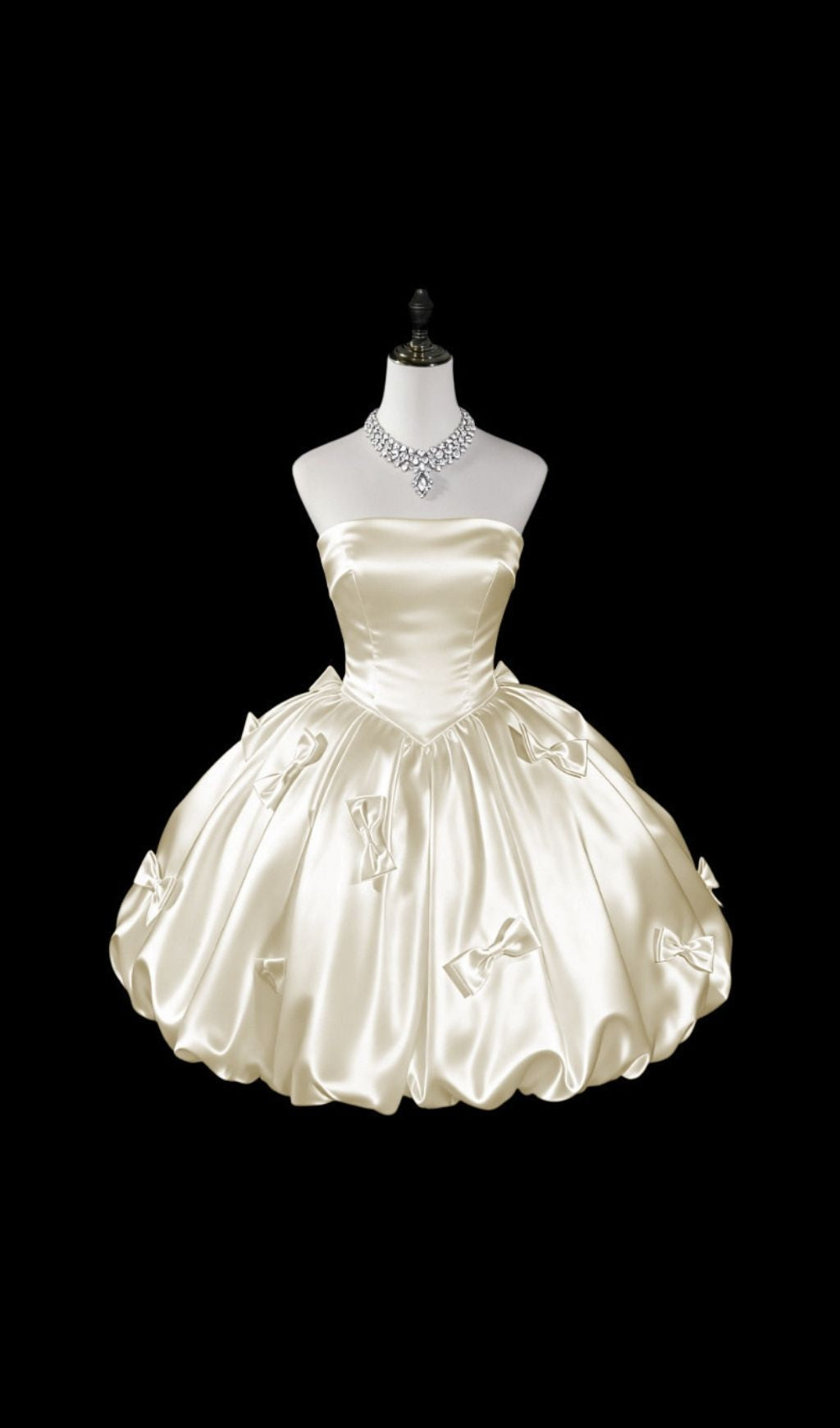 Kristal Strapless Bow Embellished Mini Dress