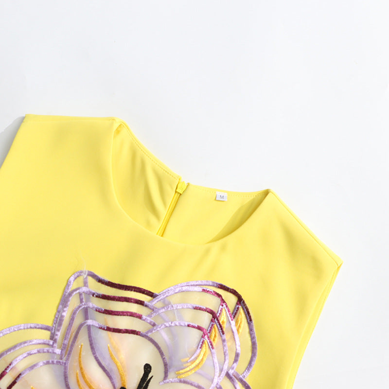 Evalyse Sleeveless Flower Mini Dress