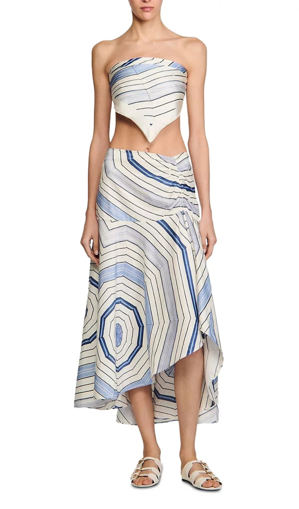 Spiral Motif Maxi Skirt