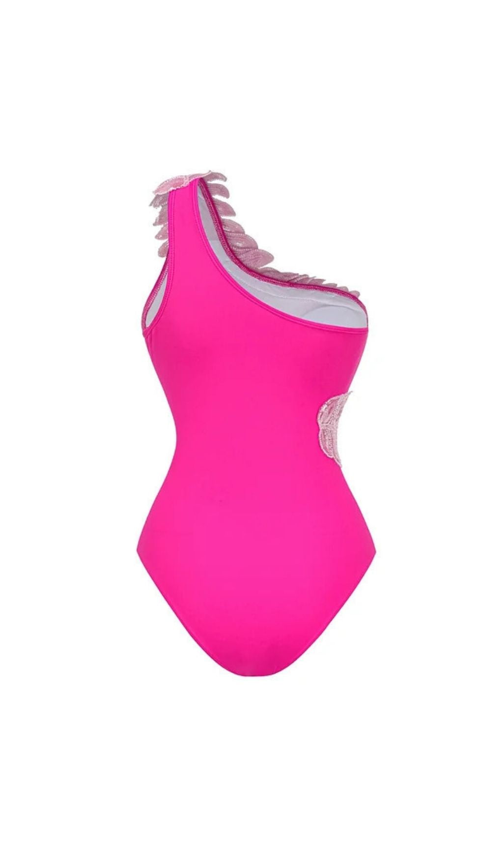 Kristian Pink Sequin One-Piece Swimsuit & Sarong