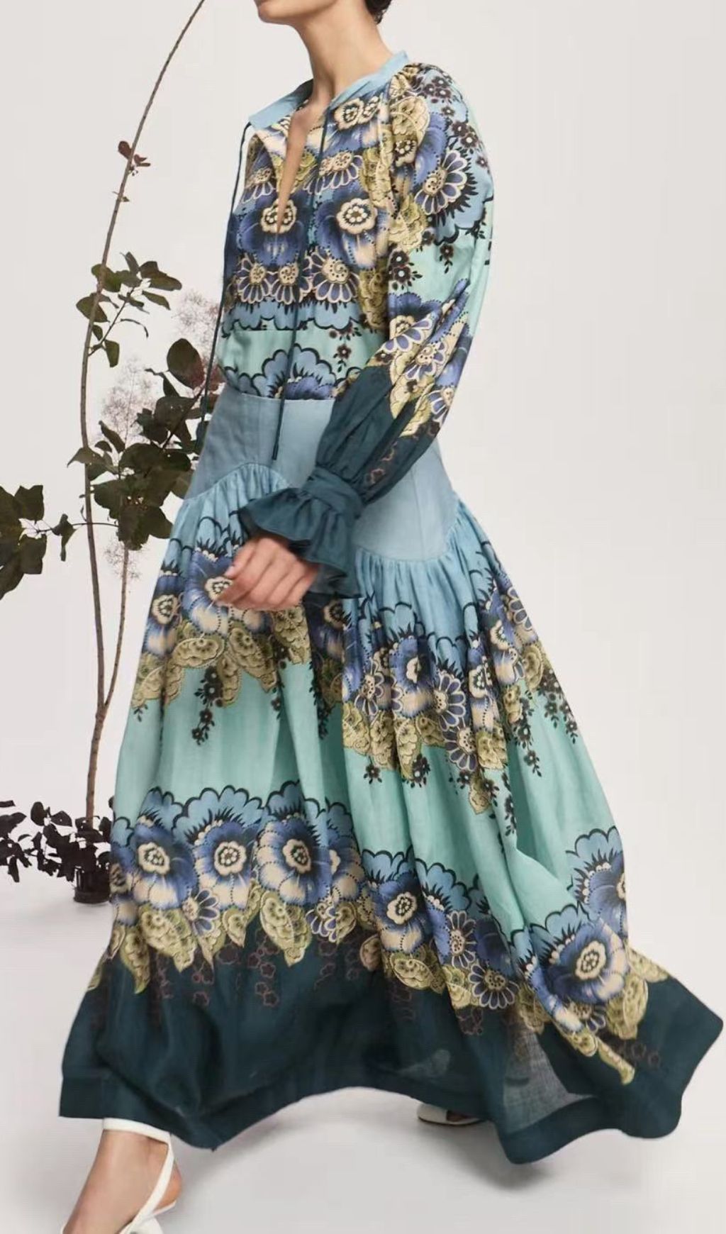 Farica Flower Printed Two-Piece Set