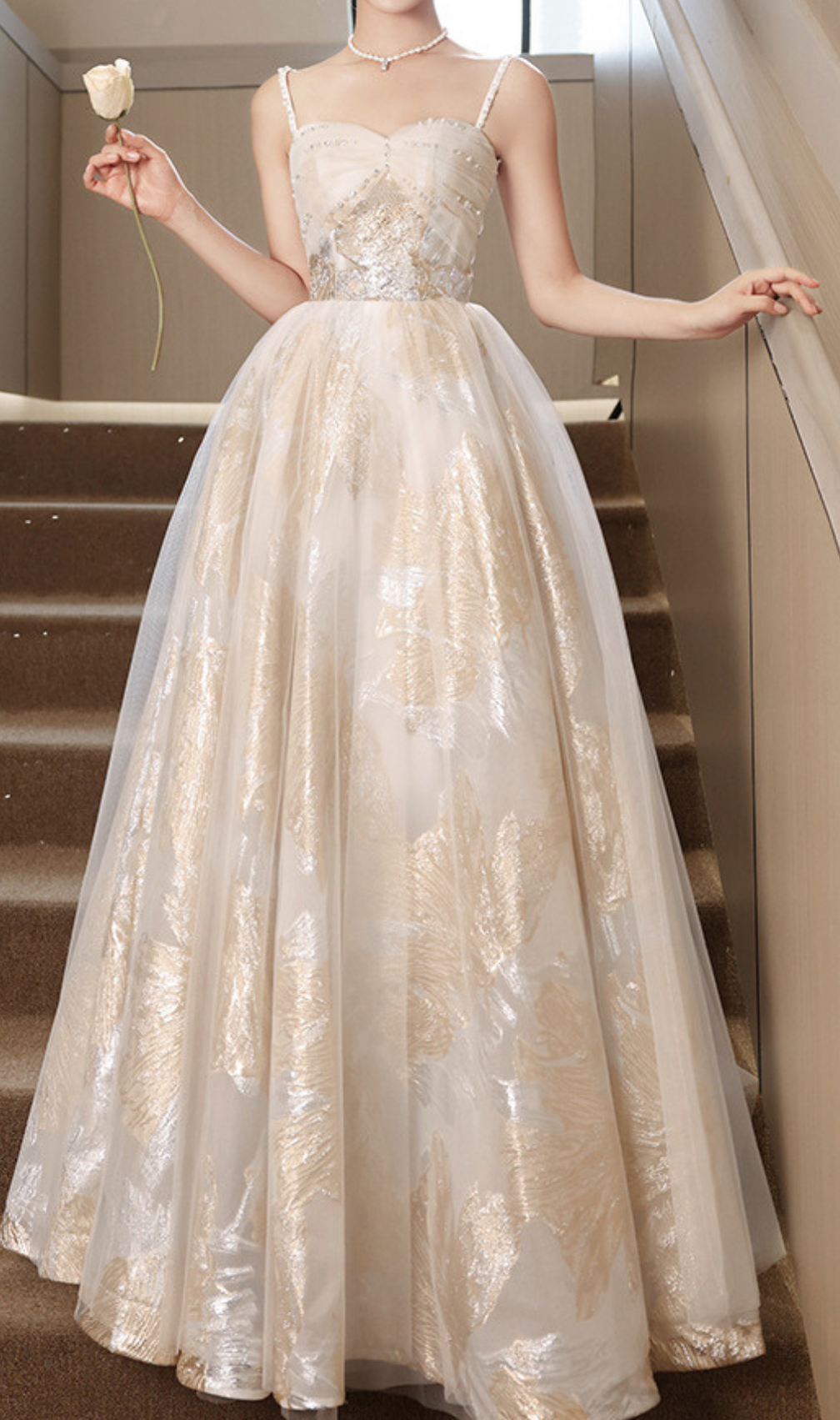 Gur Beaded Mesh Maxi Dress