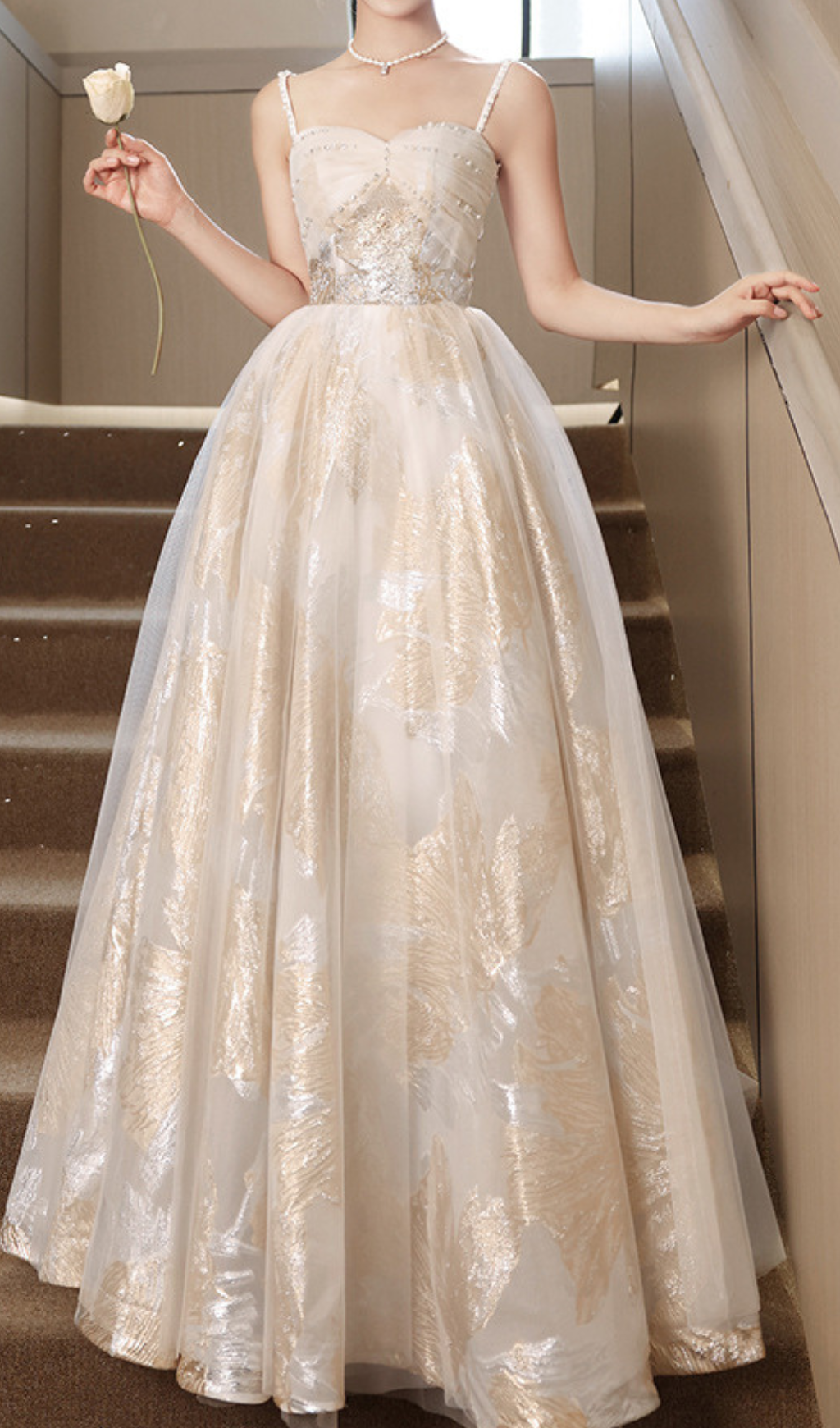 Gur Beaded Mesh Maxi Dress